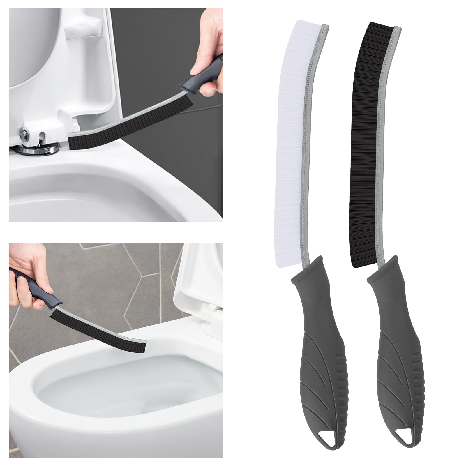 Tqrr Toilet Brush, 2 Pcs Bathroom Cleaning Brush, Toilet Scrubber, Deep Toilet Bowl Brush With Hanging Hole, Multifunctional Gap
