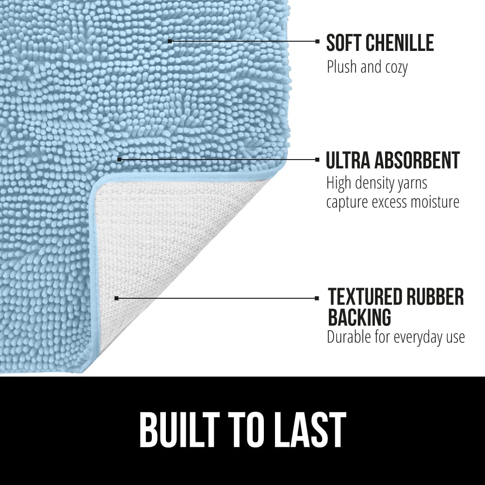 Gorilla Grip Bath Rug Mat 36X24, Thick Soft Absorbent Chenille, Rubber Backing Quick Dry Microfiber Mats, Machine Washable Rugs