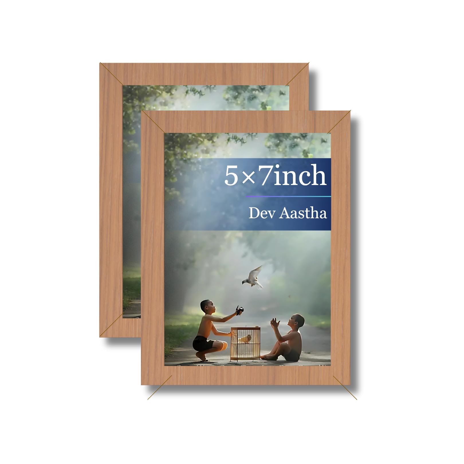 Dev Aastha Photo Frame For Wall Decoration Living Room | Pleix Glass Beige | Rectangular Home & Office Decorate For Wall Decor |