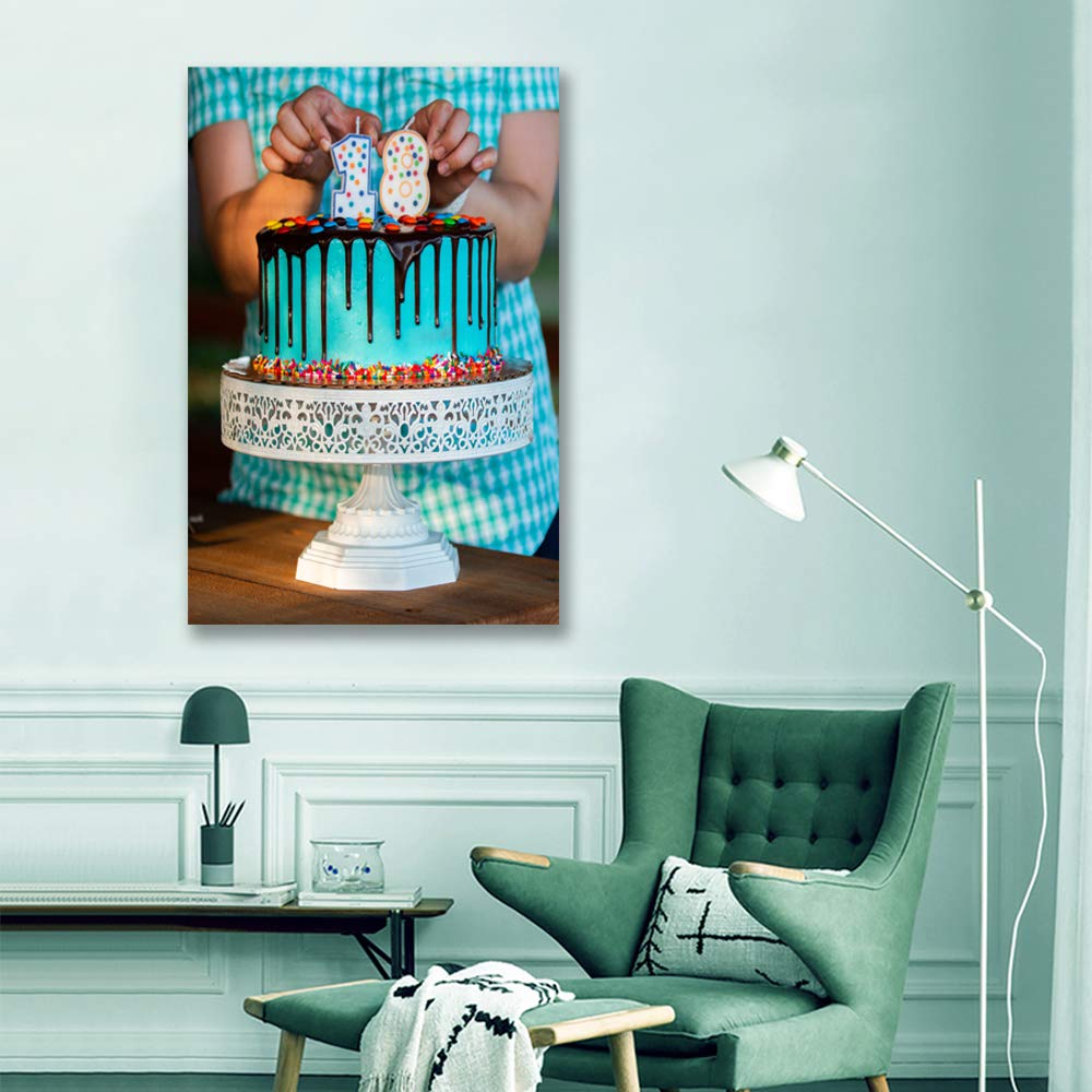H5Print Custom Canvas Prints Personalized Wall Art With Your Birthday Party Photos/Pictures Digitally Printed - 24X16Inches