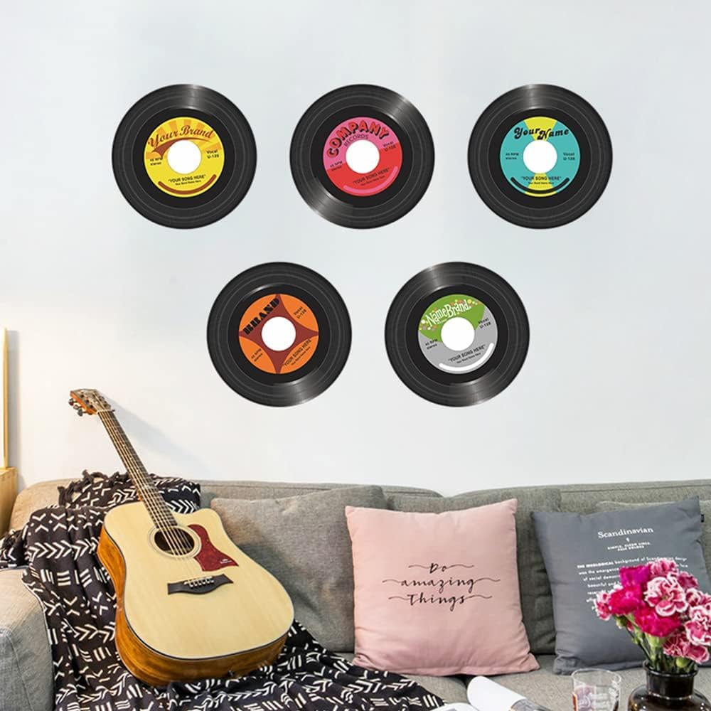 Wrtmyr 5 Pack Blank Vinyl Records Decor, 11'' Wall Collage Kit Aesthetic Pictures, Cd Album Cover Posters Bedroom Decor For Teen