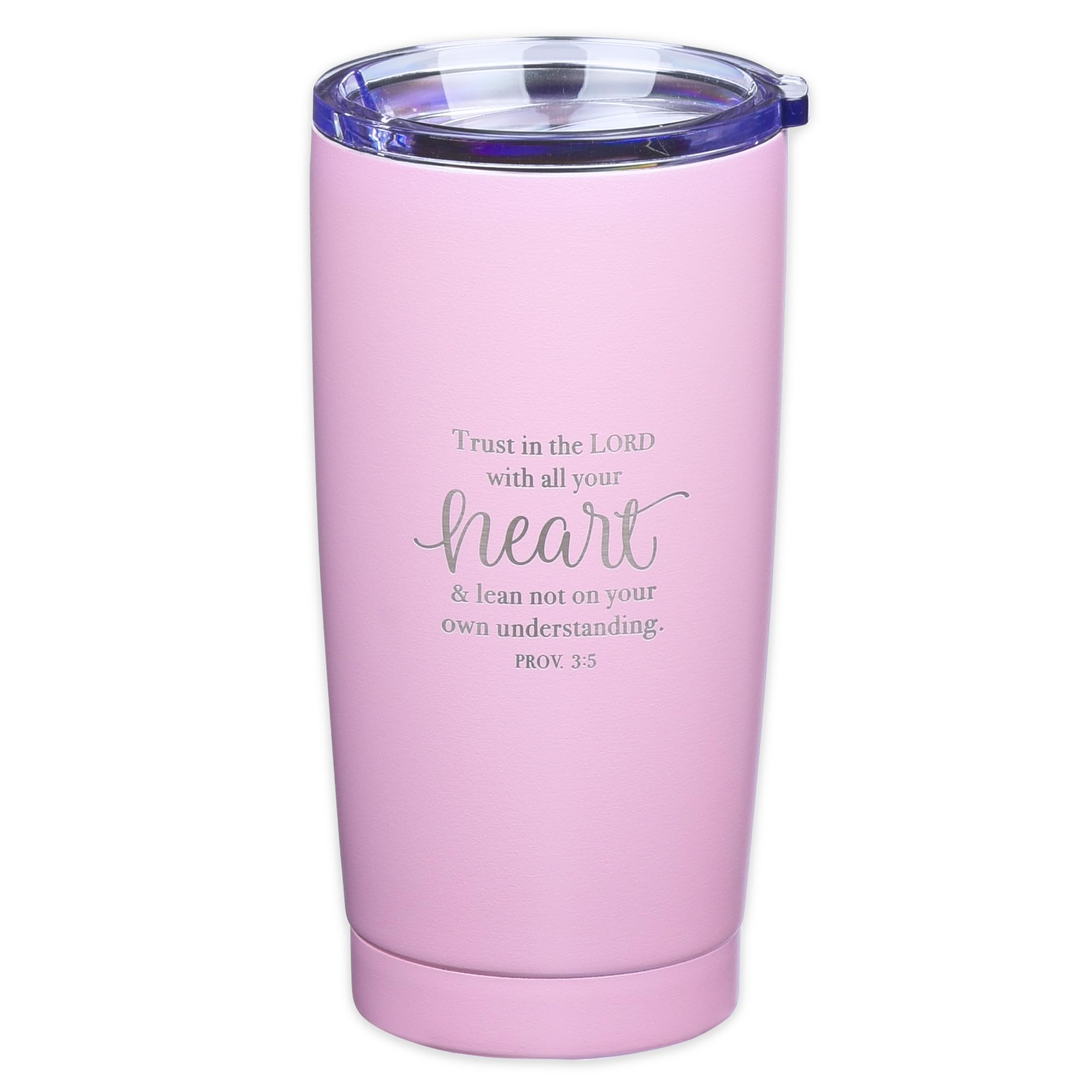 Christian Art Gifts Stainless Steel Double-Wall Vacuum Insulated Travel Mug 18 oz Pink Tumbler with Lid for Women Inspirational 