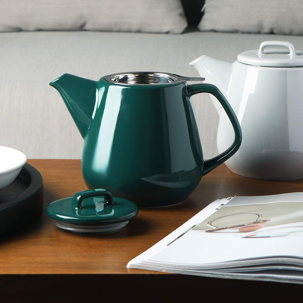 Sweejar Ceramic Teapot, Large Tea Pot With Stainless Steel Infuser, 40 Ounce, Blooming & Loose Leaf Teapot For Tea Lover, Gift,