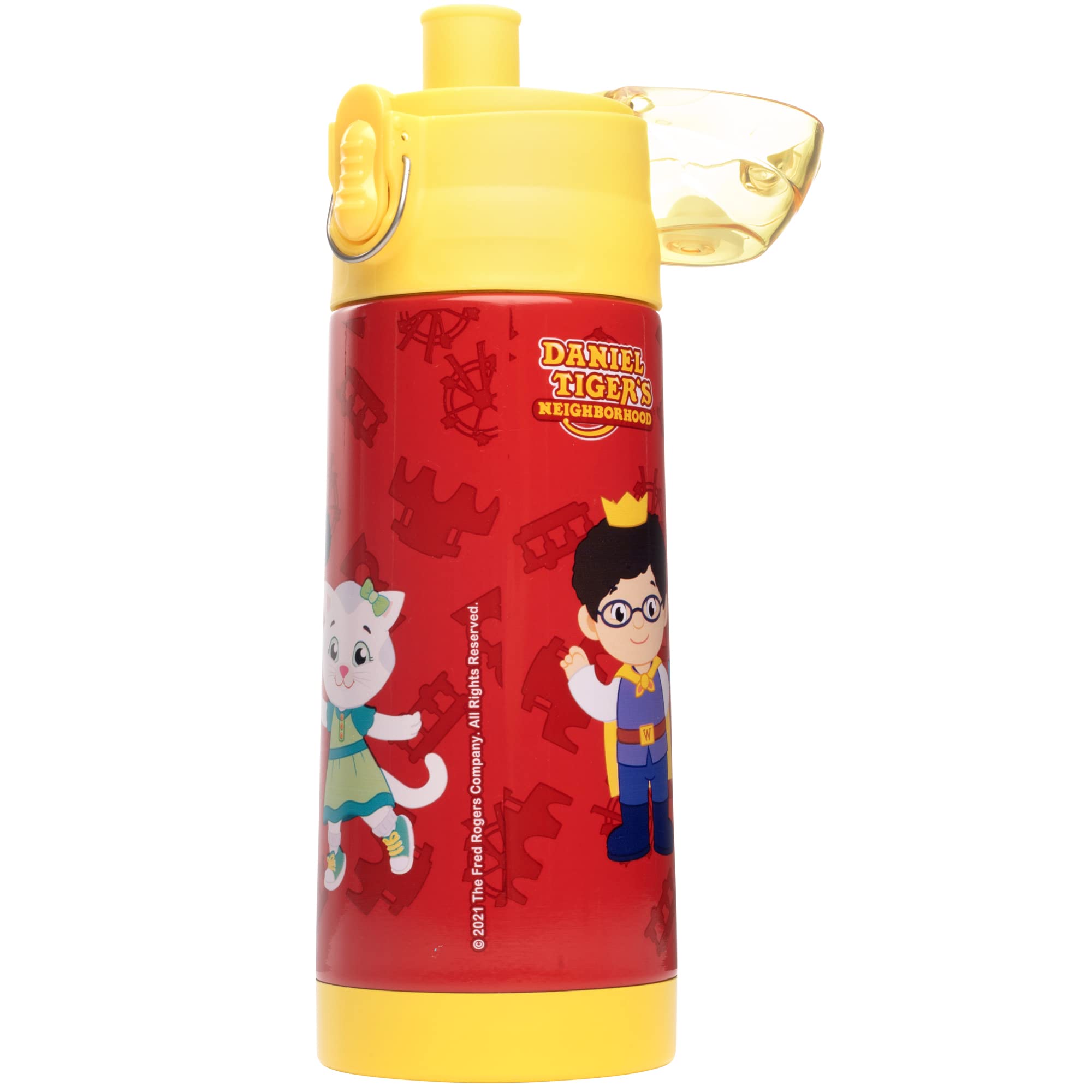 Daniel Tiger 13 Oz Insulated Water Bottle With Latching Lid - Easy To Use For Kids - Reusable Spill Proof & Bpa-Free, Keeps Drin