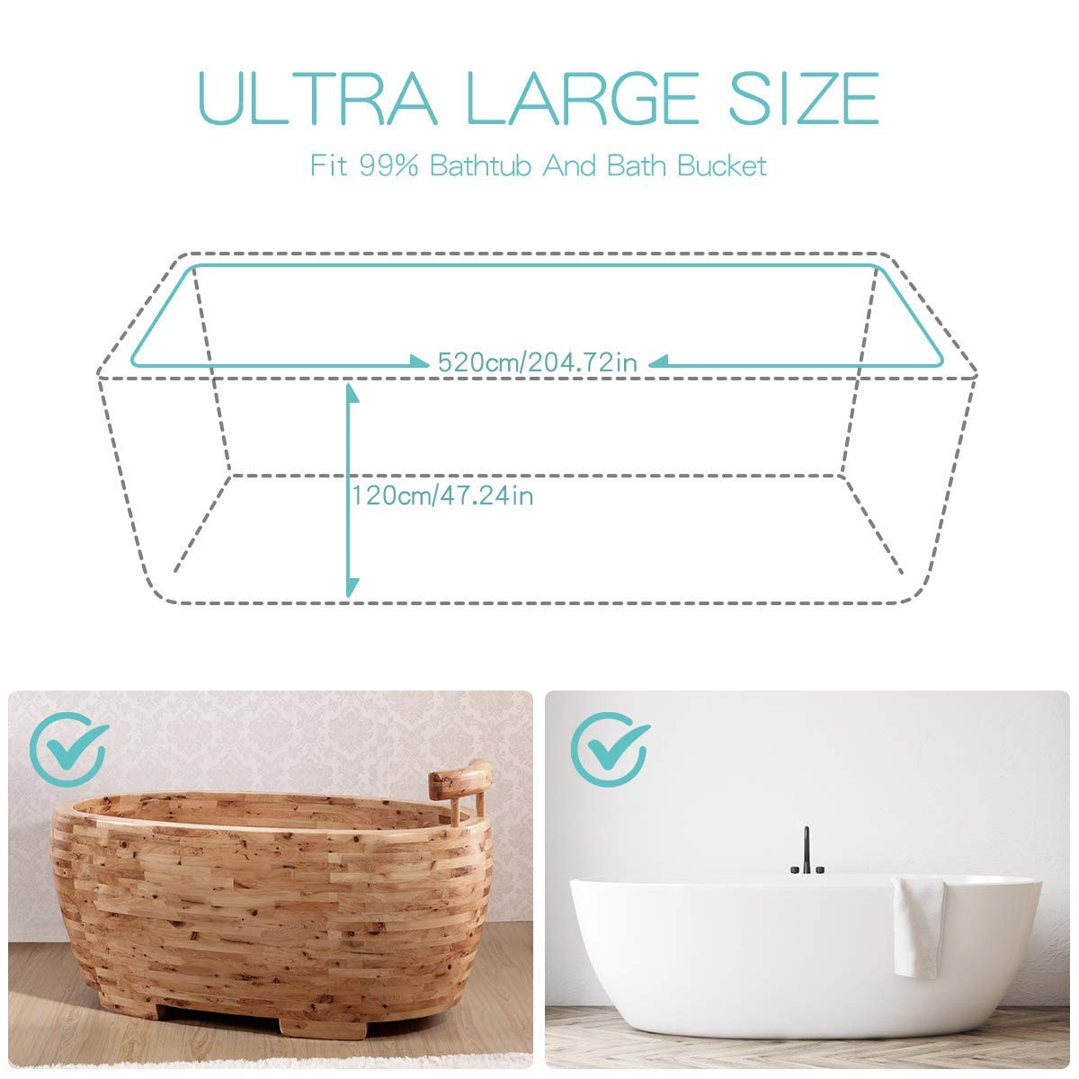 Agptek 20 Pack Disposable Bathtub Cover Liner, Large Bathtub Liner Plastic Bag For Salon, Household And Hotel Bath Tubs (102 X47