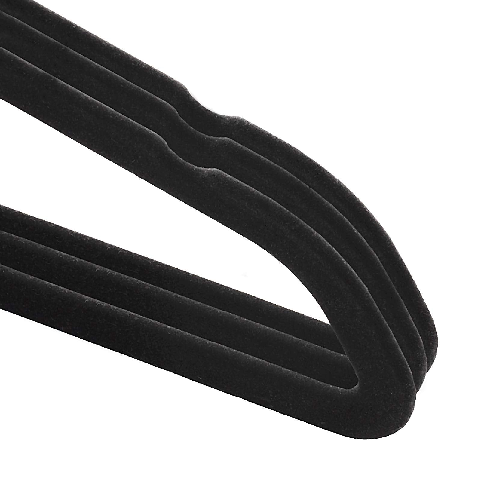 Casafield 50 Velvet Baby Hangers - 11'' Size For Infant & Toddler Clothes - Black