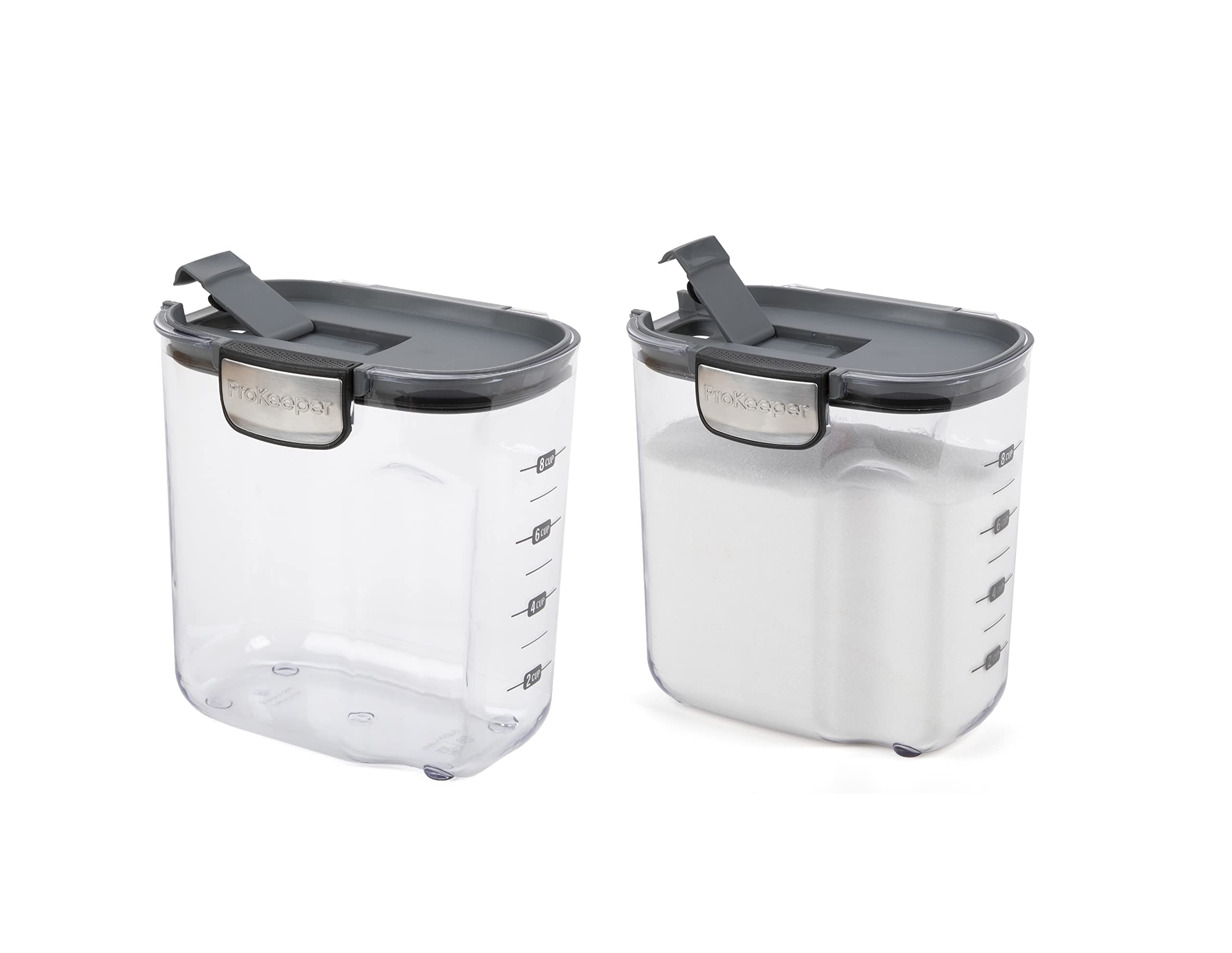 Progressive International Prokeeper+ Clear Plastic Airtight Food Baker'S Kitchen Storage Organization Container Canister Set Wit
