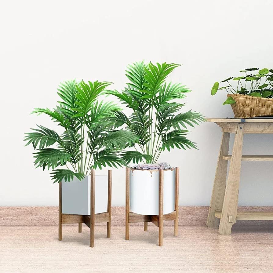 Bk Mart Polyester Natural Looking 18 Leaves Areca Palm | Ornamental Plant For Interior | Indoor Tropical Plant For Home/Shop/Off