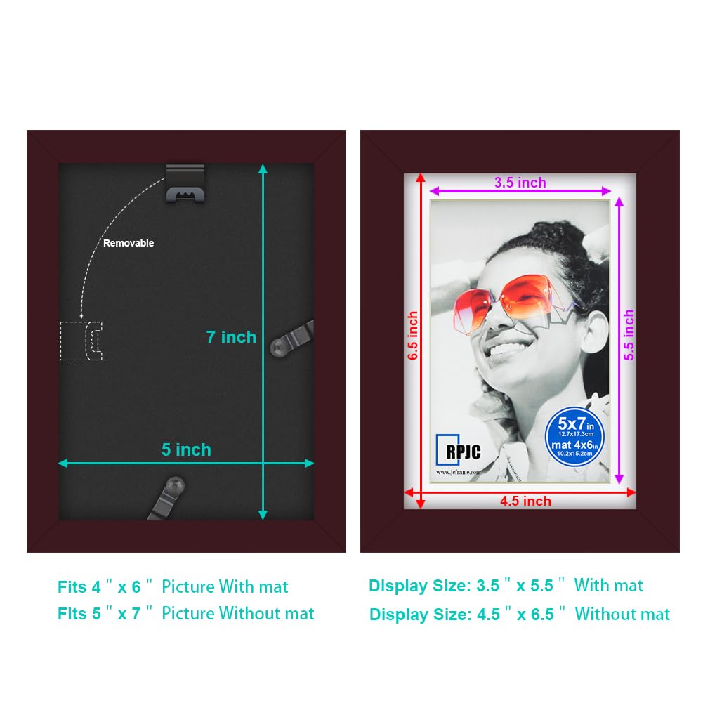 RPJC 24x36 Inch Solid Wood Poster Frame for Wall Mounting Hanging Picture Frames Dark Brown