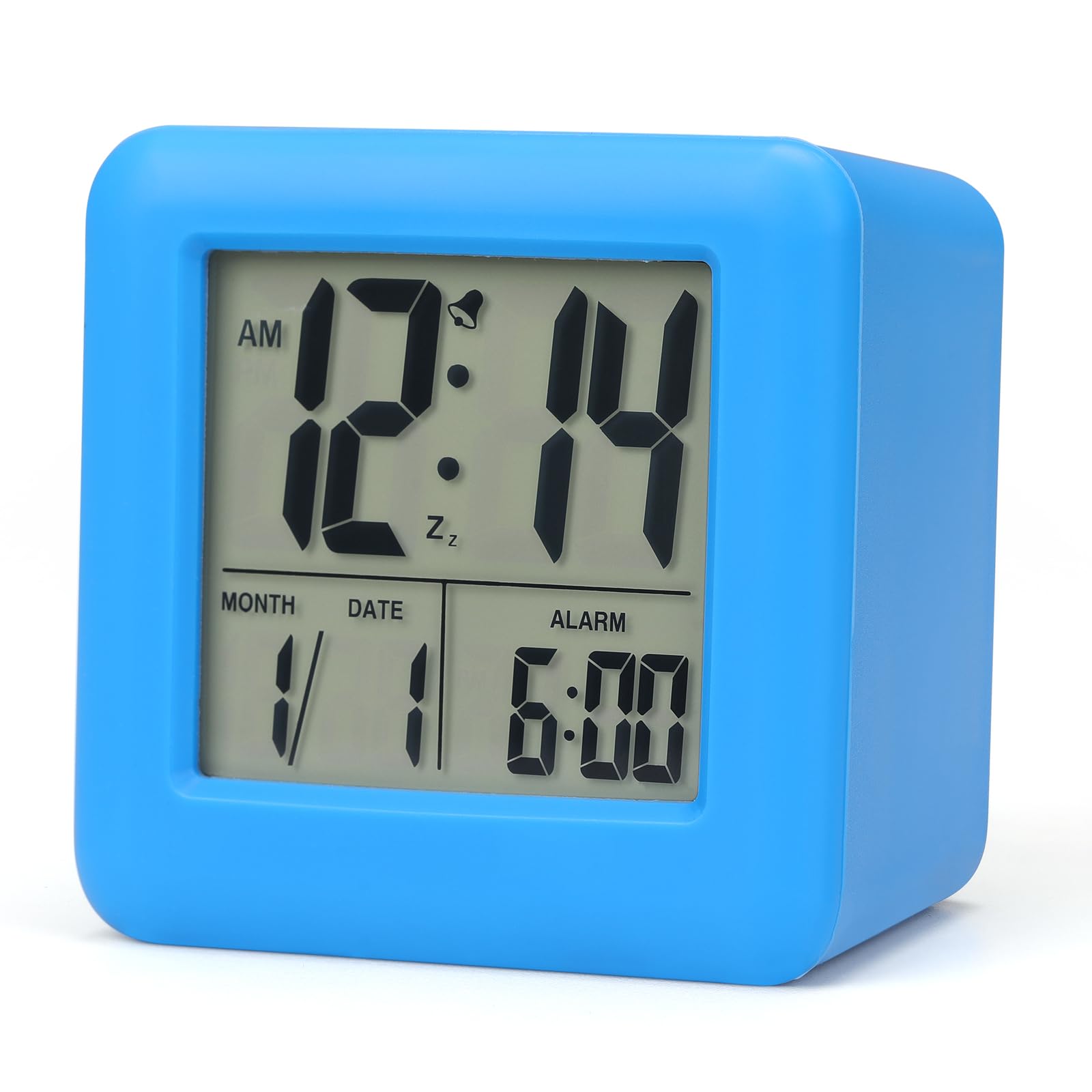 MOOFAN Small Digital Alarm Clocks for Bedrooms - Equipped with Intelligent Low Light Night Light and Snooze Protective and Shock