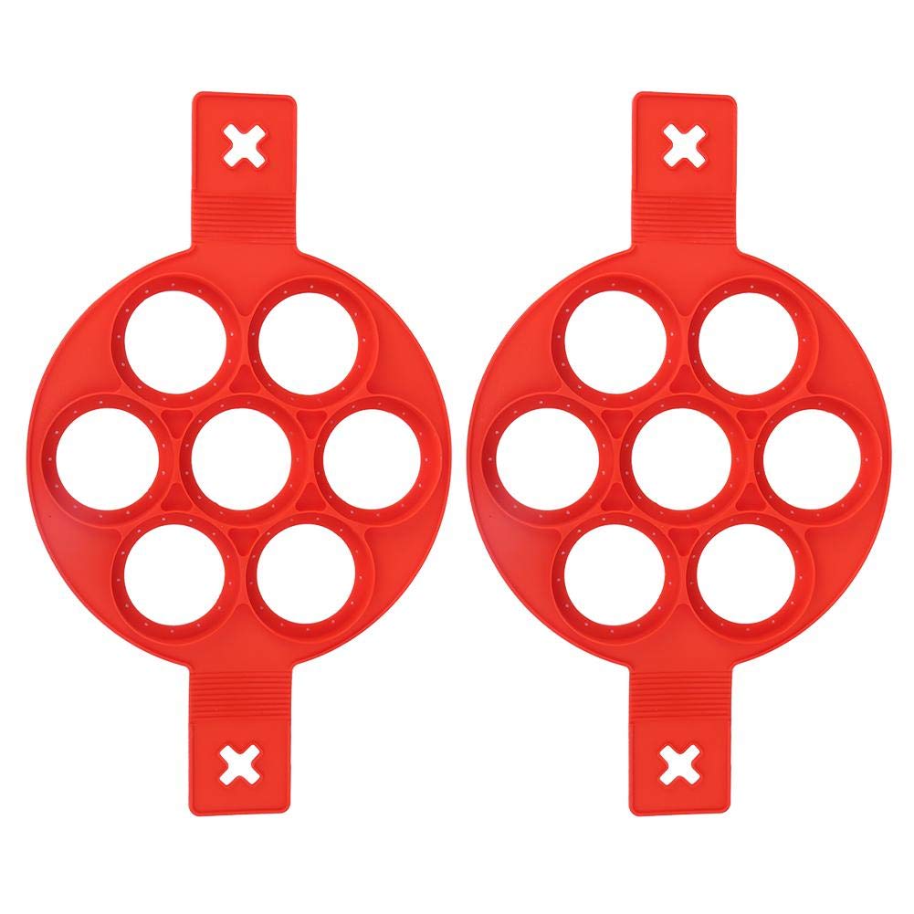 Fdit 2Pcs Silicone Pancake Non-Stick Egg Shaper Frying Pan Maker Accessory Diy Kitchen Utensils