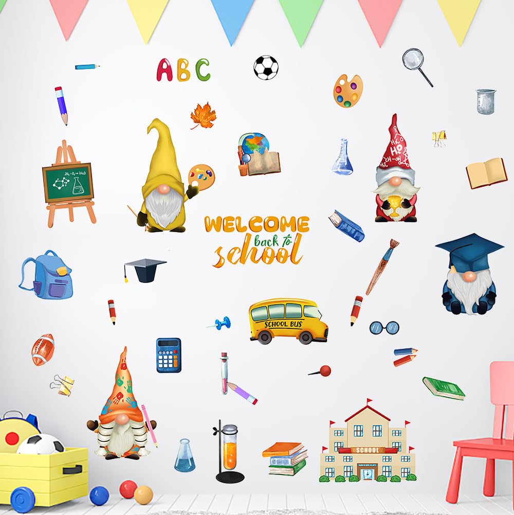 Back To School Wall Decals Dwarf School Bus Stationery Wall Stickers School Theme Wall Decals First Day Of School Wall Stickers