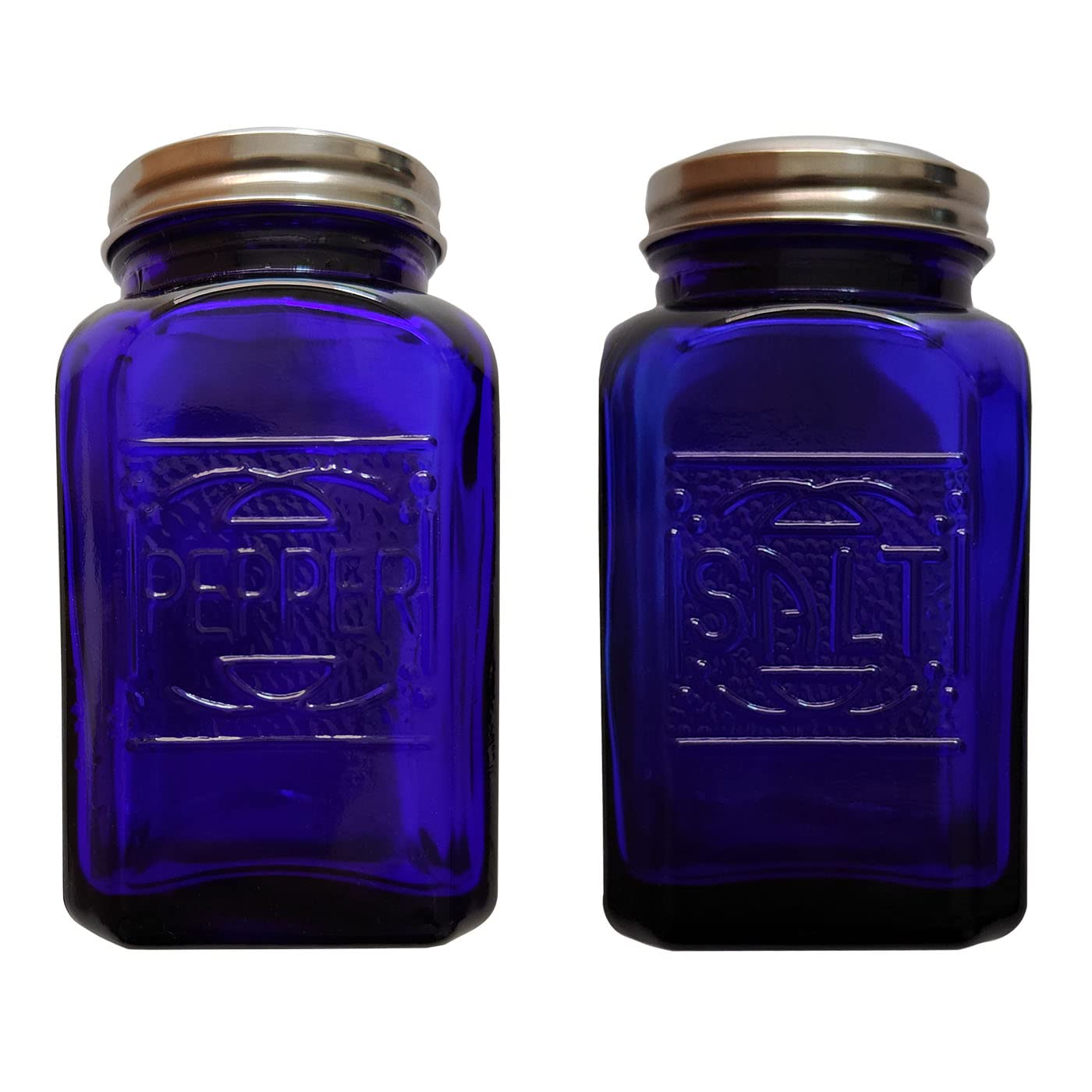 Ritadeshop Depression Style Glass Salt And Pepper Shakers (Cobalt Blue)