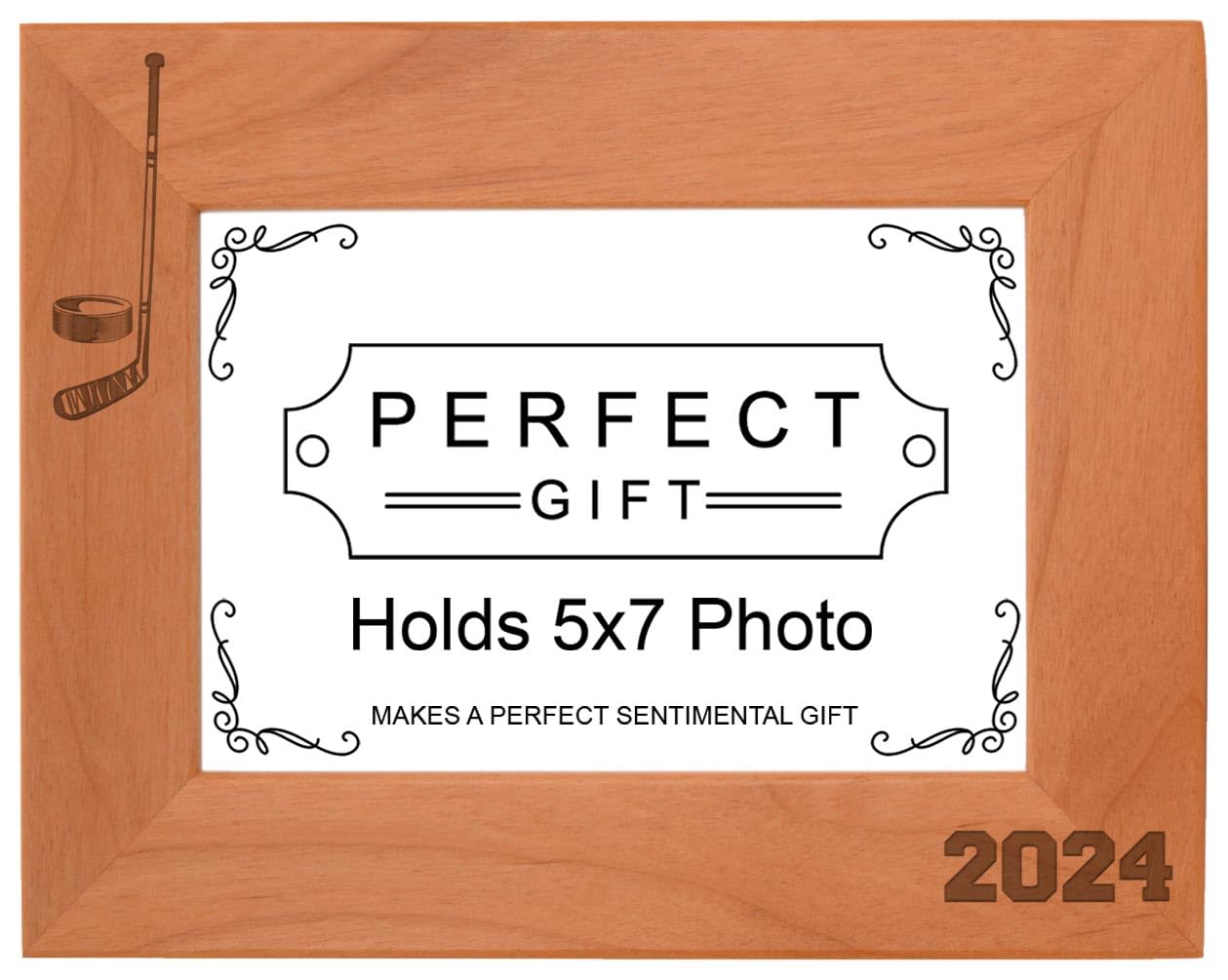 Hockey Gifts 2024 Frame Hockey Picture Frame Sports Frames Wood Engraved 5x7 Landscape Picture Frame