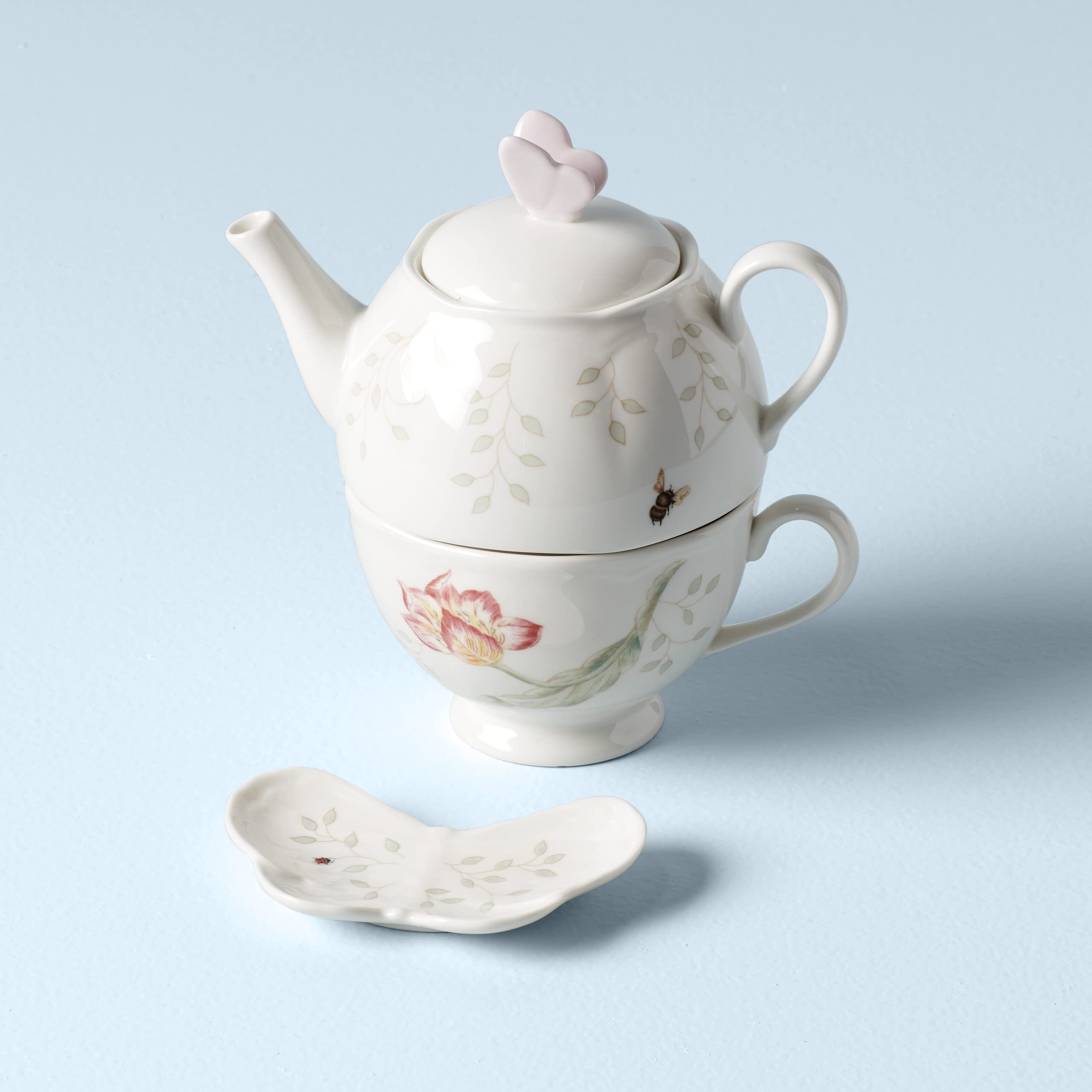 Lenox 6083927 Butterfly Meadow Teapot With Lid, White