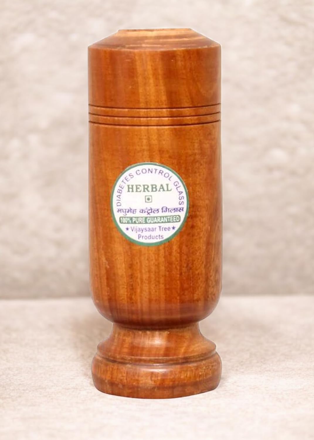 Vijaysar Wood Glass for Diabetes Control, Natural Wooden Tumbler