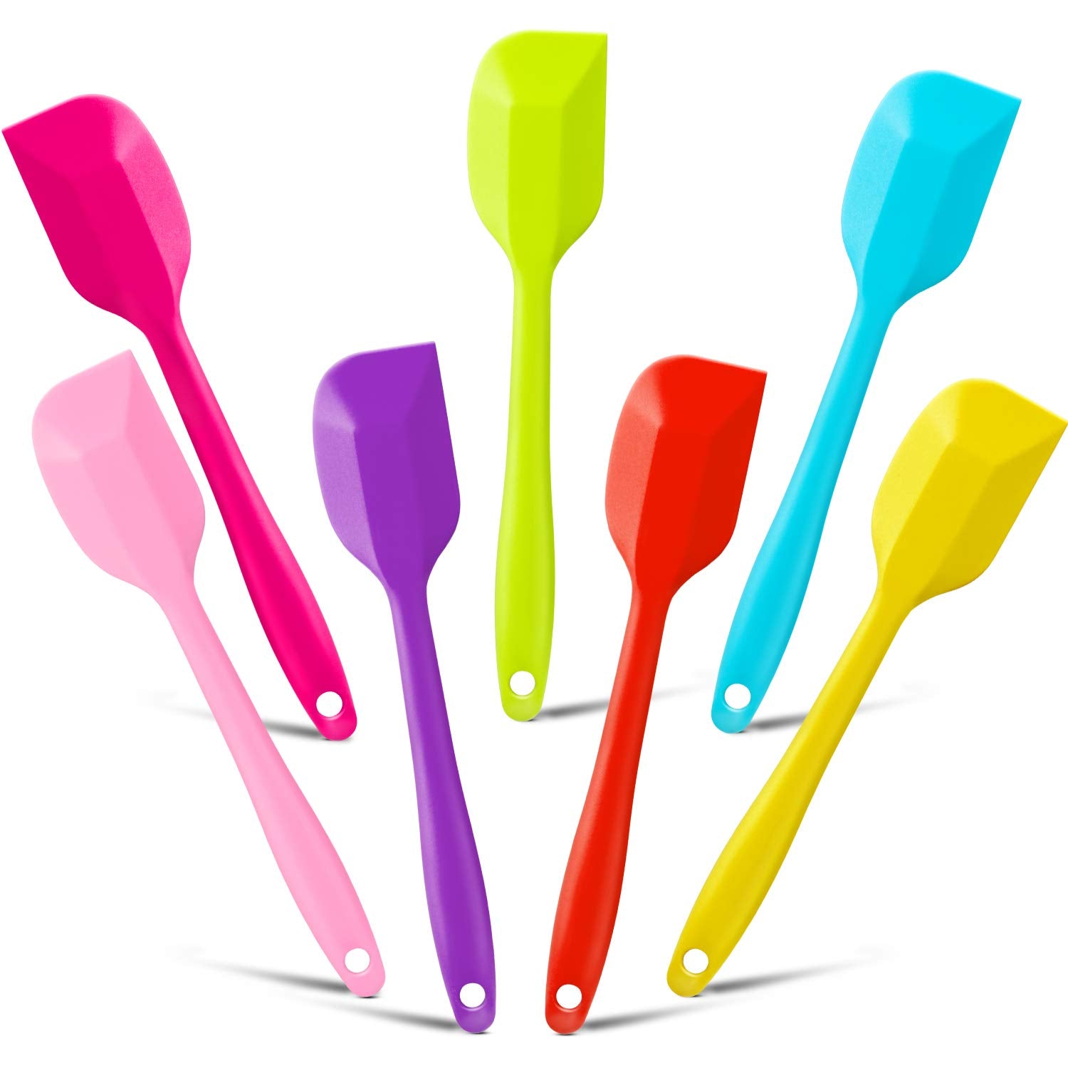 7 Pieces Silicone Spatulas 8 Inch Heat-Resistant Spatulas Non-Stick Flexible Scrapers Kitchen Rubber Spatulas For Kitchen Cookin