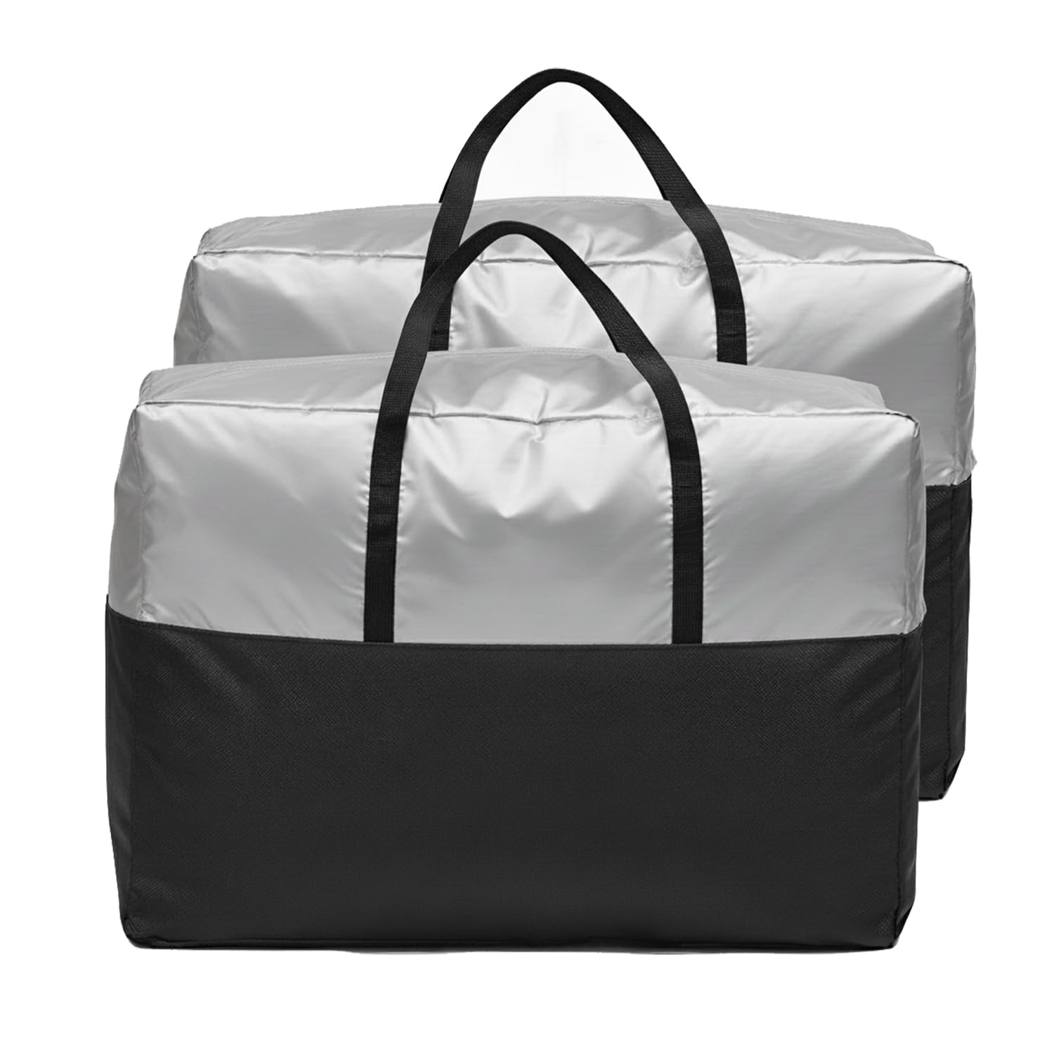 Encasify 105L Bedding Storage Bag  Large Capacity Polyester Clothes, Blanket & Comforter Organizer With Zipper And Handles, Bla