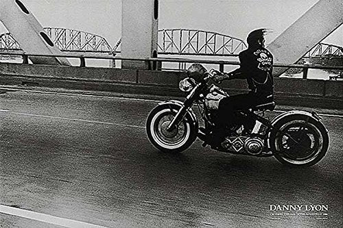 Crossing The Ohio River Photography Art Poster Print By Danny Lyon Harley Davidson Panhead Motorcycle, 30X20