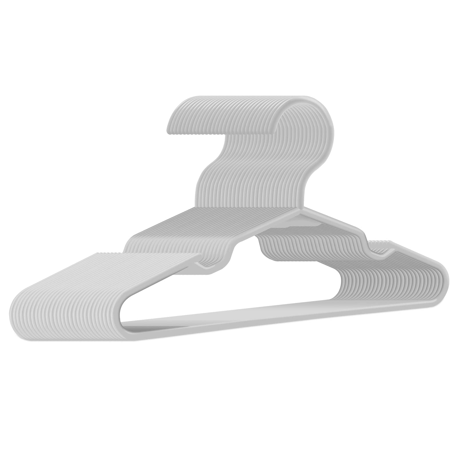 Trusir Baby Hangers For Closet 60 Pack Light Gray Plastic Kids Children'S Clothes Hangers Non-Slip (Light Gray, 60)