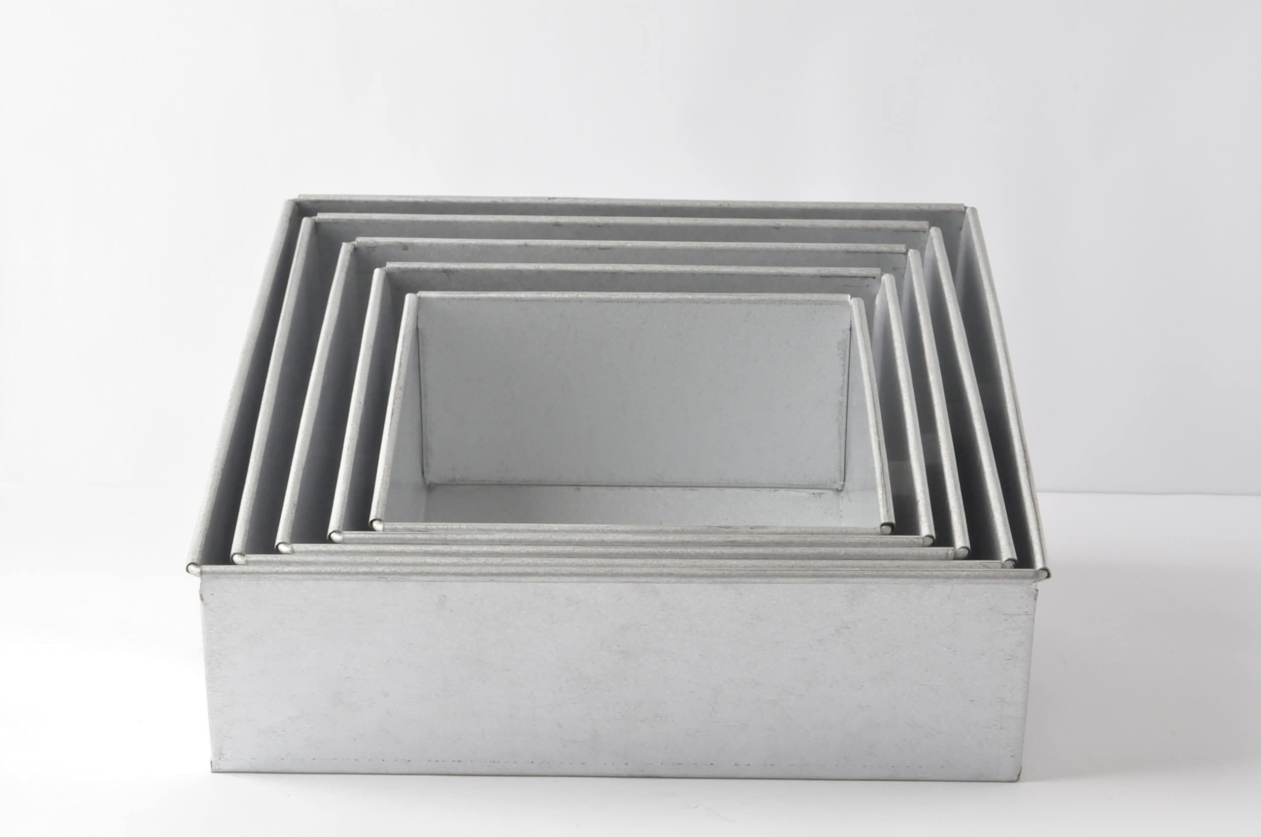 Ameritins Set Of 5 Square Cake Pans 6'',7'',8'',9'',10'' - 3'' Deep