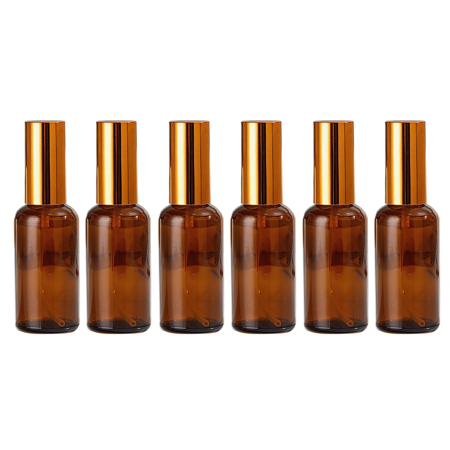 Doromy 6Packs 30ml/1Oz Amber Glass Spray Bottles For Essential Oils Refillable Fine Mist Liquid Containers Mini Travel Glass Ato