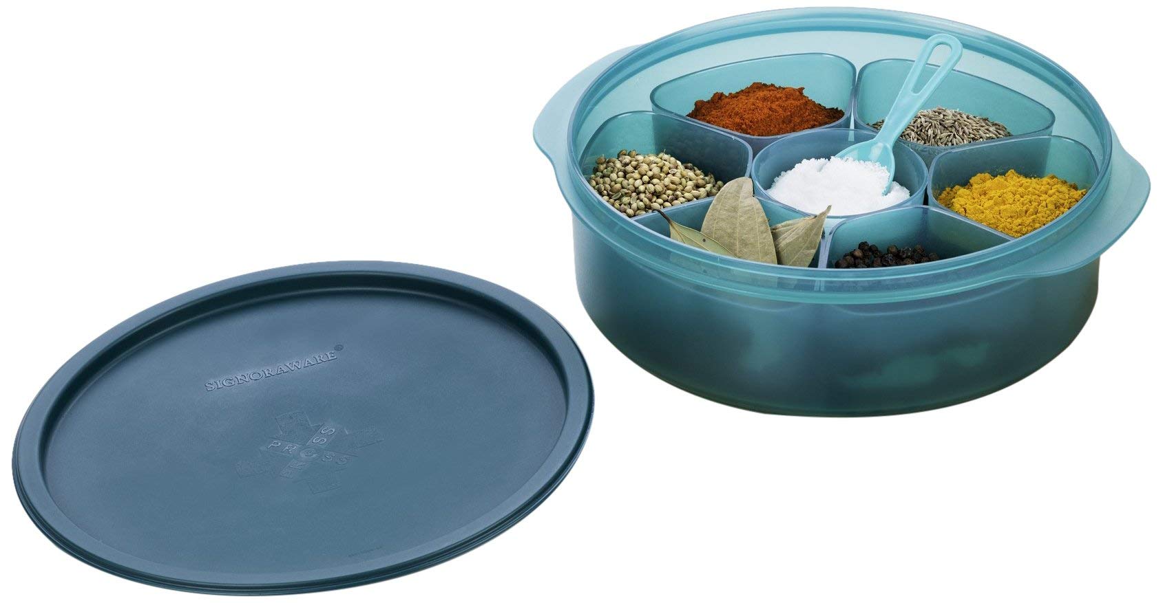 Signoraware Spicy Magic Bpa Free Plastic Spice/Masala Box | Airtight Lid | Elegant Design | Multipurpose Use | Durable | Ideal F