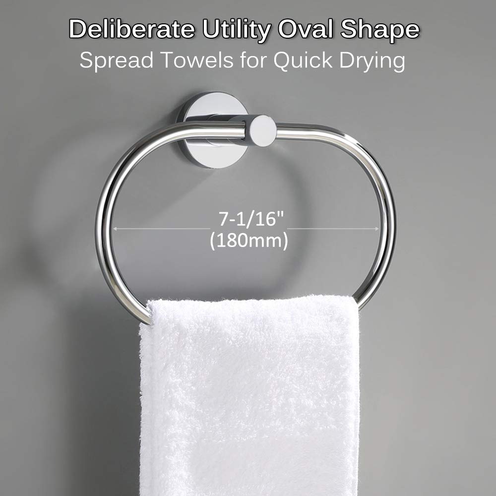 Hand Towel Ring  Angle Simple Stainless Steel Bathroom Towel Holder  Kitchen Towel Hanger  Swivel Towel Rack for Wall or Cabinet  Chrome