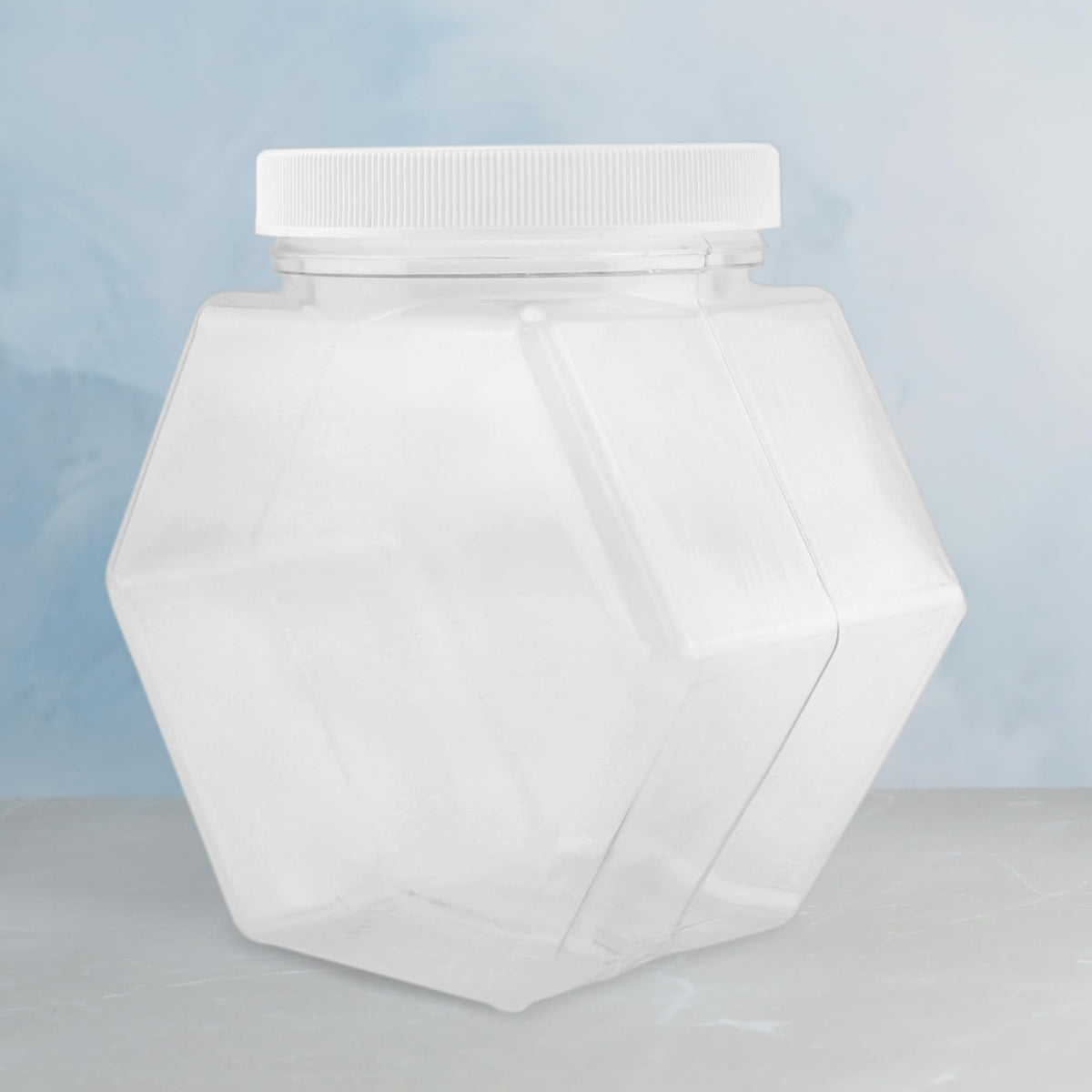 Cornucopia Container Cornucopia Plastic Hexagon Shaped Jars (4-Pack, 30Oz); Value Pack Of C ...