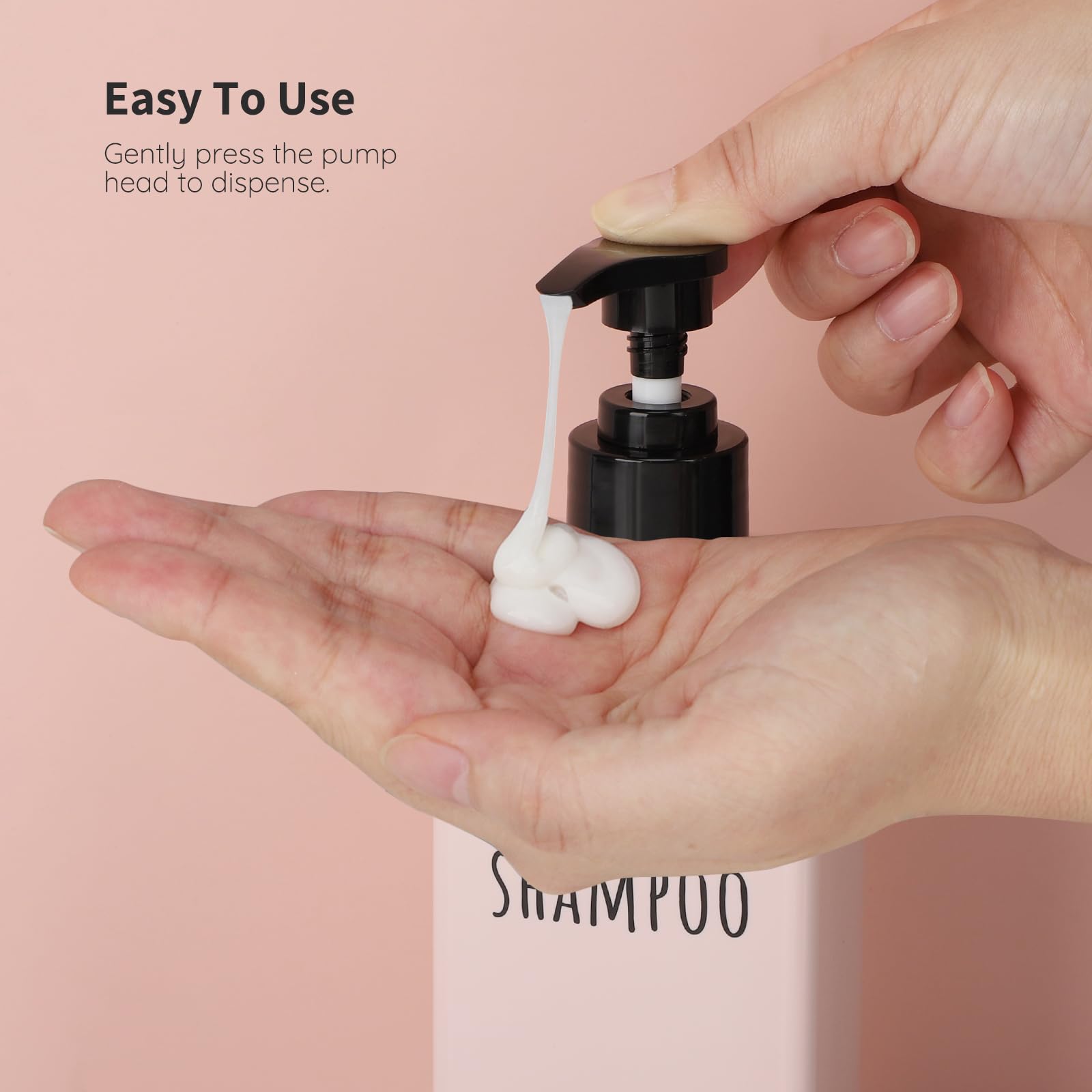 Segbeauty Refillable Shampoo And Conditioner Bottles, 3Pcs 16.9Oz Square Plastic Bathroom Soap Dispenser Set, 500Ml Empty Shower