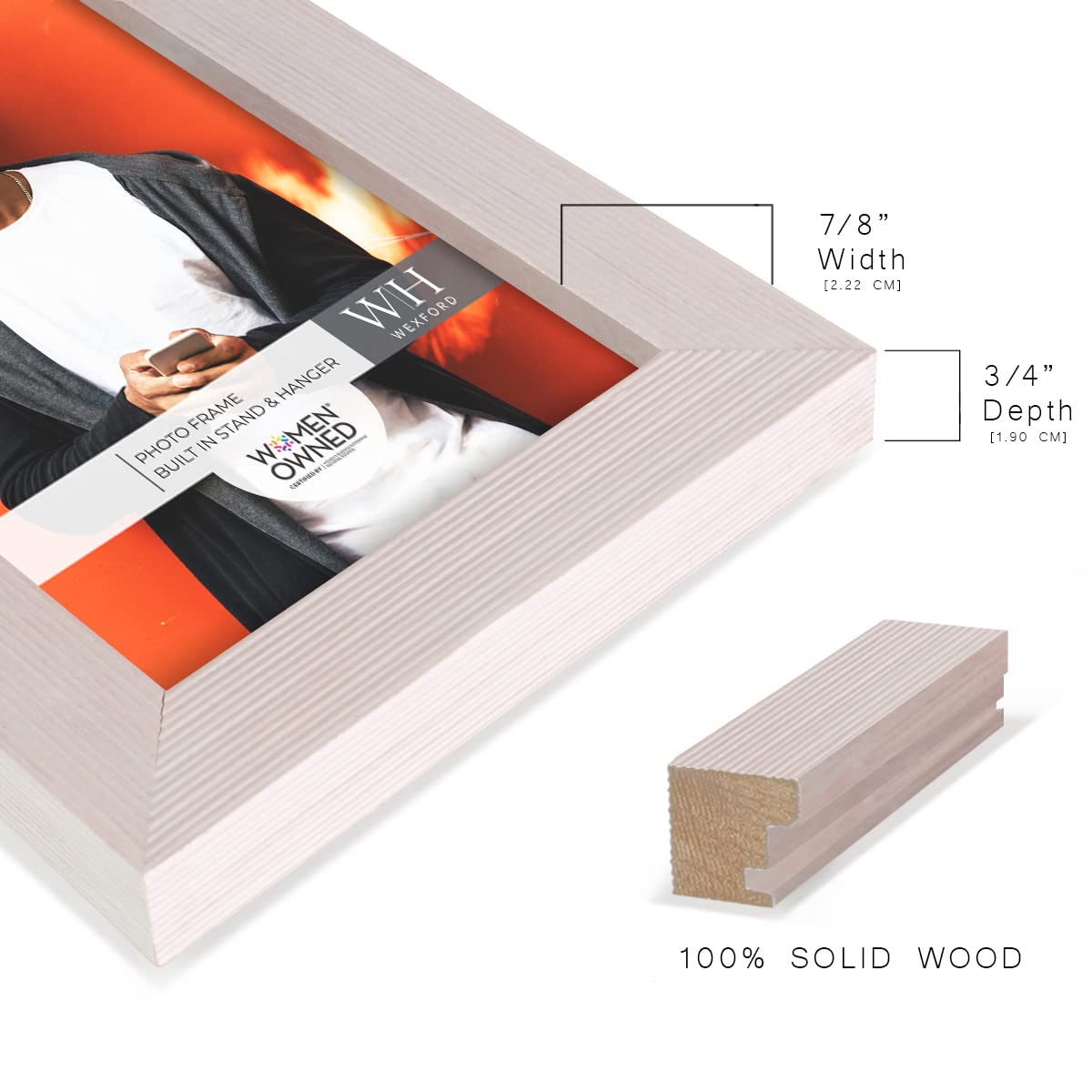 Renditions Gallery 3.5x5 inch Picture Frame Modern Style Wood Pattern and High Definition Glass Ready for Wall and Tabletop Phot