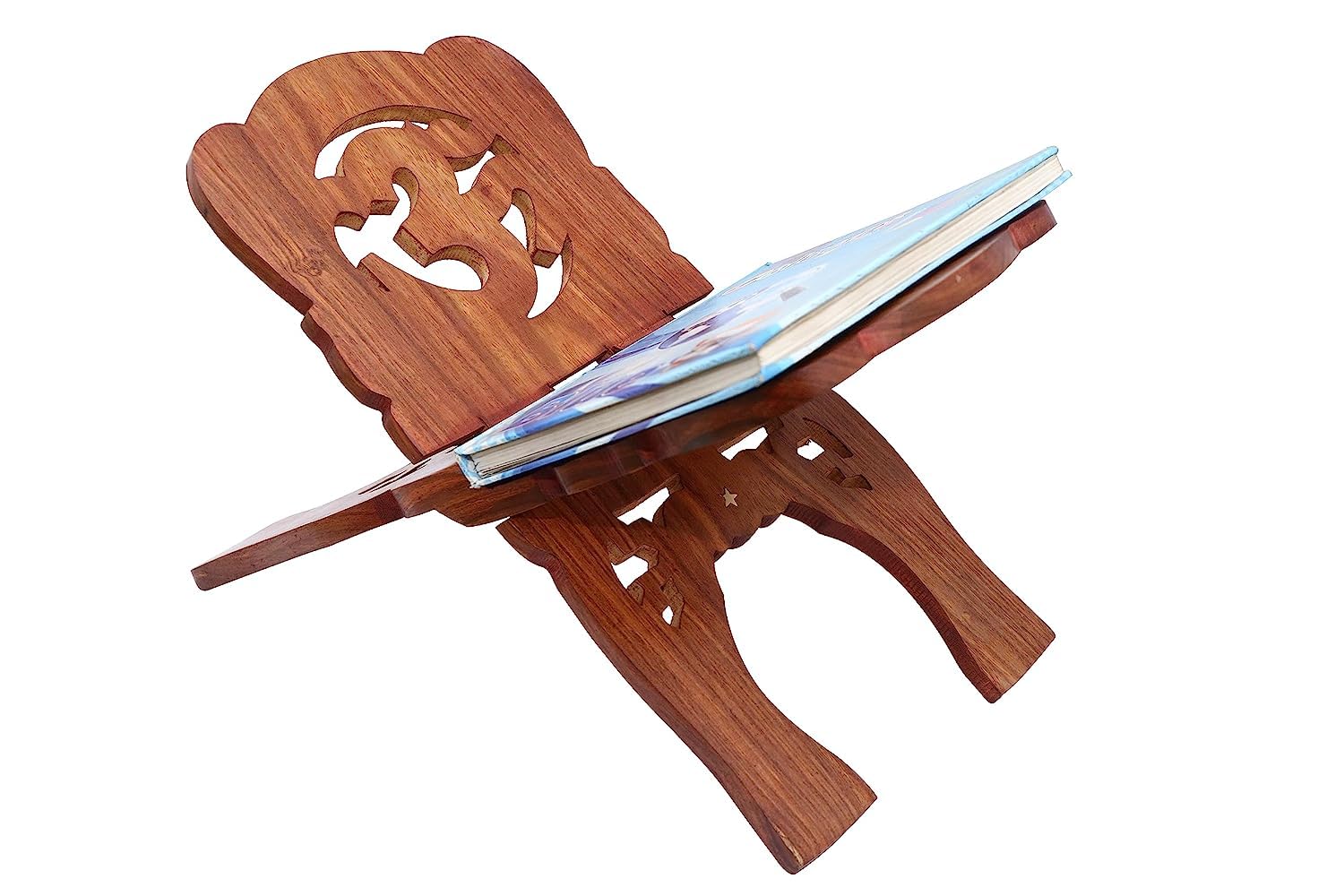 CRAFT CASTLE Sheesham Wooden Hand Carved Holy Book Stand for Quran, Bible, Bhagwat, Gita, Ramayana & Guru Granth Sahib for Readi
