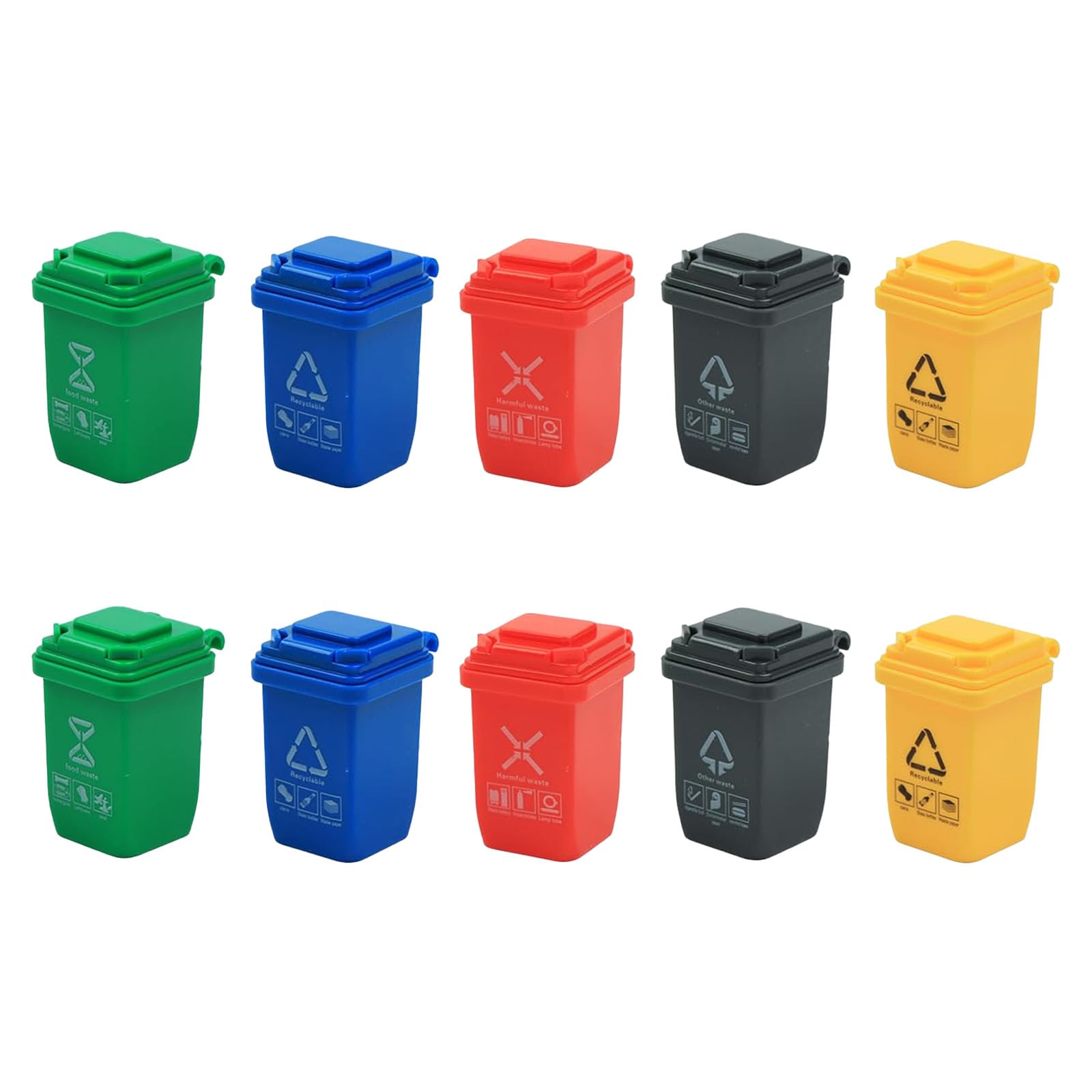 Zqtsankesl 10Pcs Mini Garbage Sorting Bins, Toy House Decoration Props, Scene Model Shooting Props Accessories, Suitable For Toy