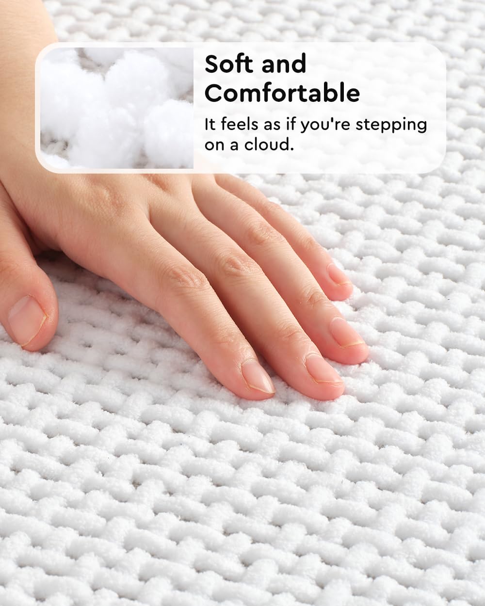 Tchidio Soft Chenille Bath Mat-Super Absorbent Bathroom Mat Quick Dry- Rubber Backed Bath Mats For Bathroom Floor Non Slip- Mach