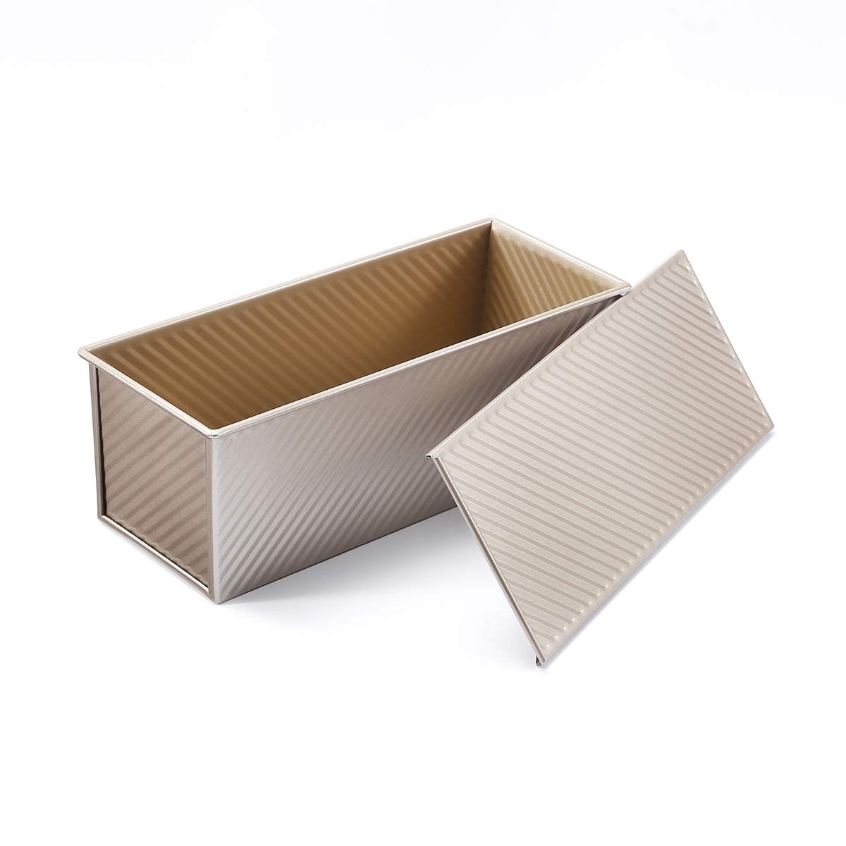 Monfish Large Loaf Pan W Lid Pullman Bread Pan 2.2Lb Dough Aluminumed Steel Commercial Grade Non Stick Loaf Baking Pan