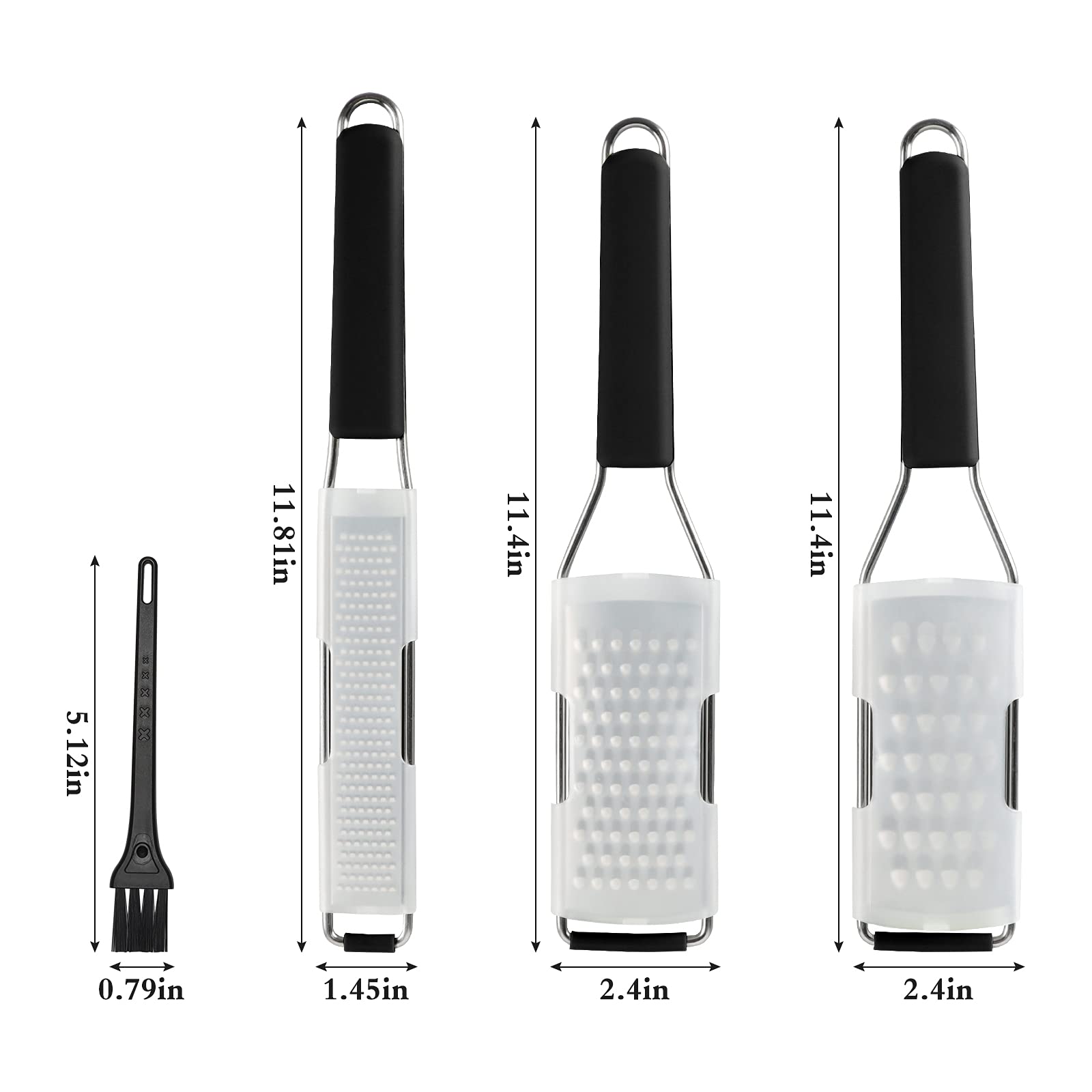 Cambom Cheese Grater Citrus Zester Lemon Zester Pack Of 3-304 Stainless Steel - A Sharp Tool For Parmesan Cheese, Ginger, Garlic
