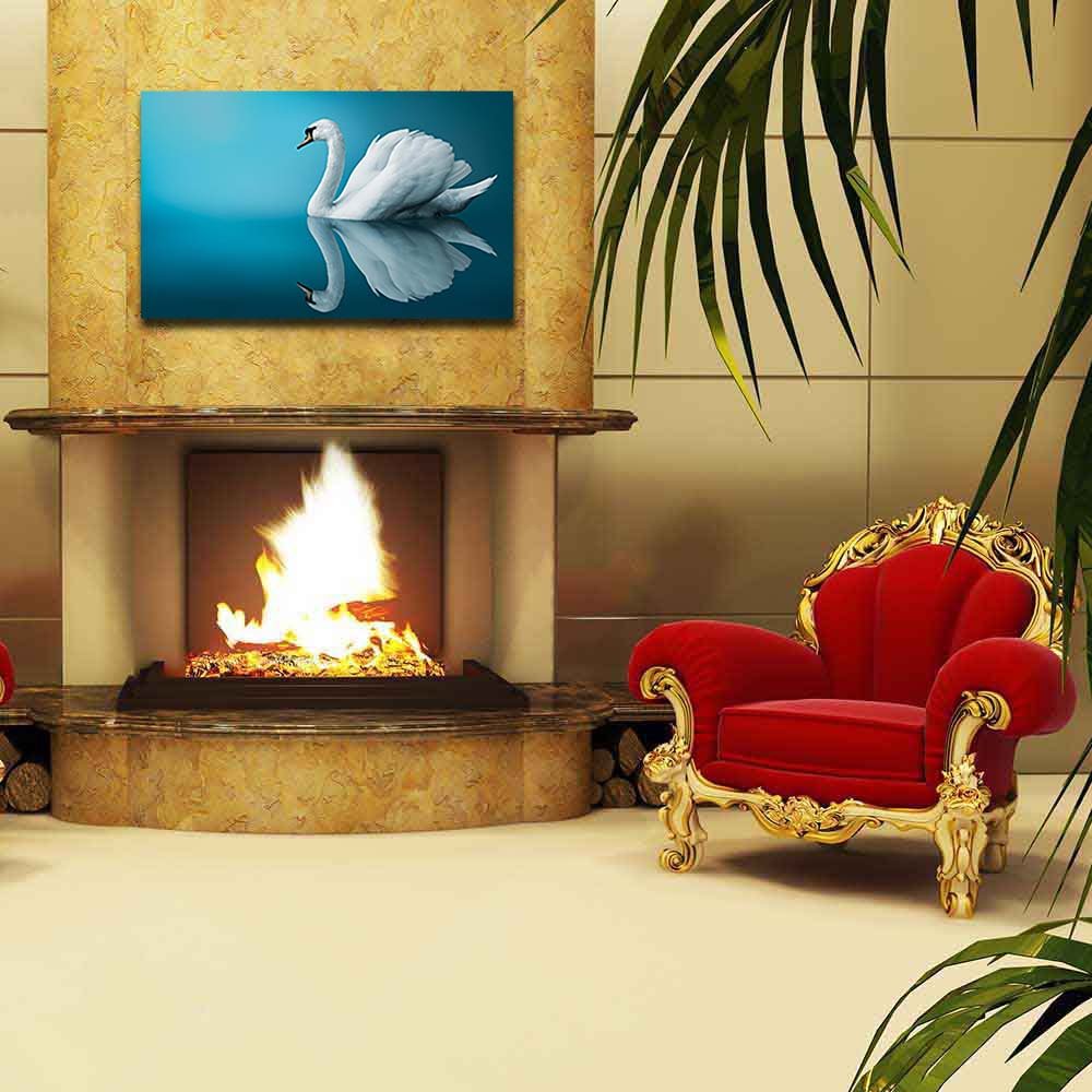 Pitaara Box Fantastic Swan | Peel & Stick Vinyl Wall Sticker for Bedroom & Living Room | 39.4 x 24 inch (100 x 61 cms)