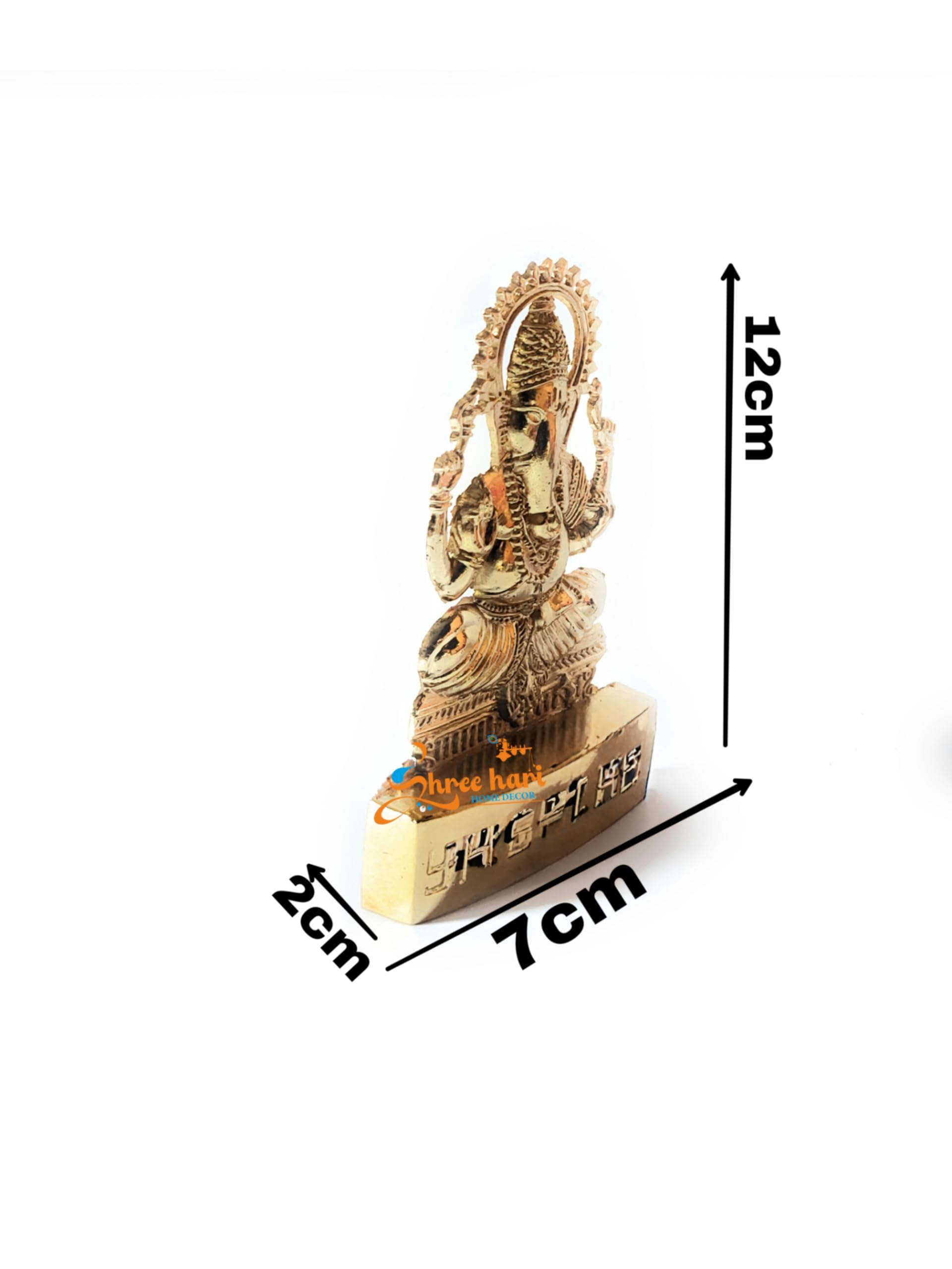 Shree Hari Home Decor Handicraft Metal Laxmi Ganesha Gold Antique Finish Pujan Set Auspicious Indian Art Statues Luxmi Ganesh Id