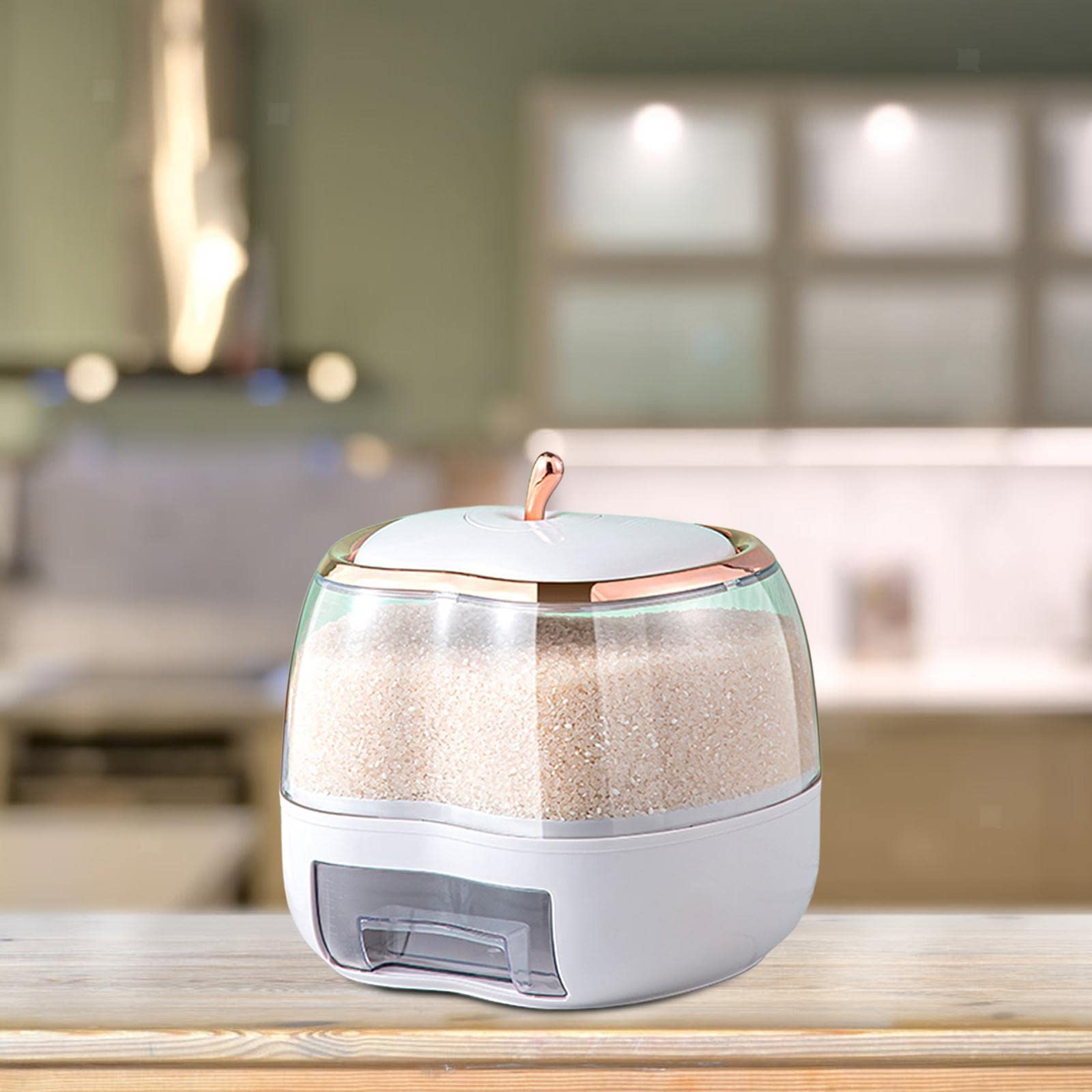 Delavala 5Kg Kitchen Rice Storage Container Flour Cereal Bread Storage Airtight Sealed Holder Bin Dry Food Storage Canister For 
