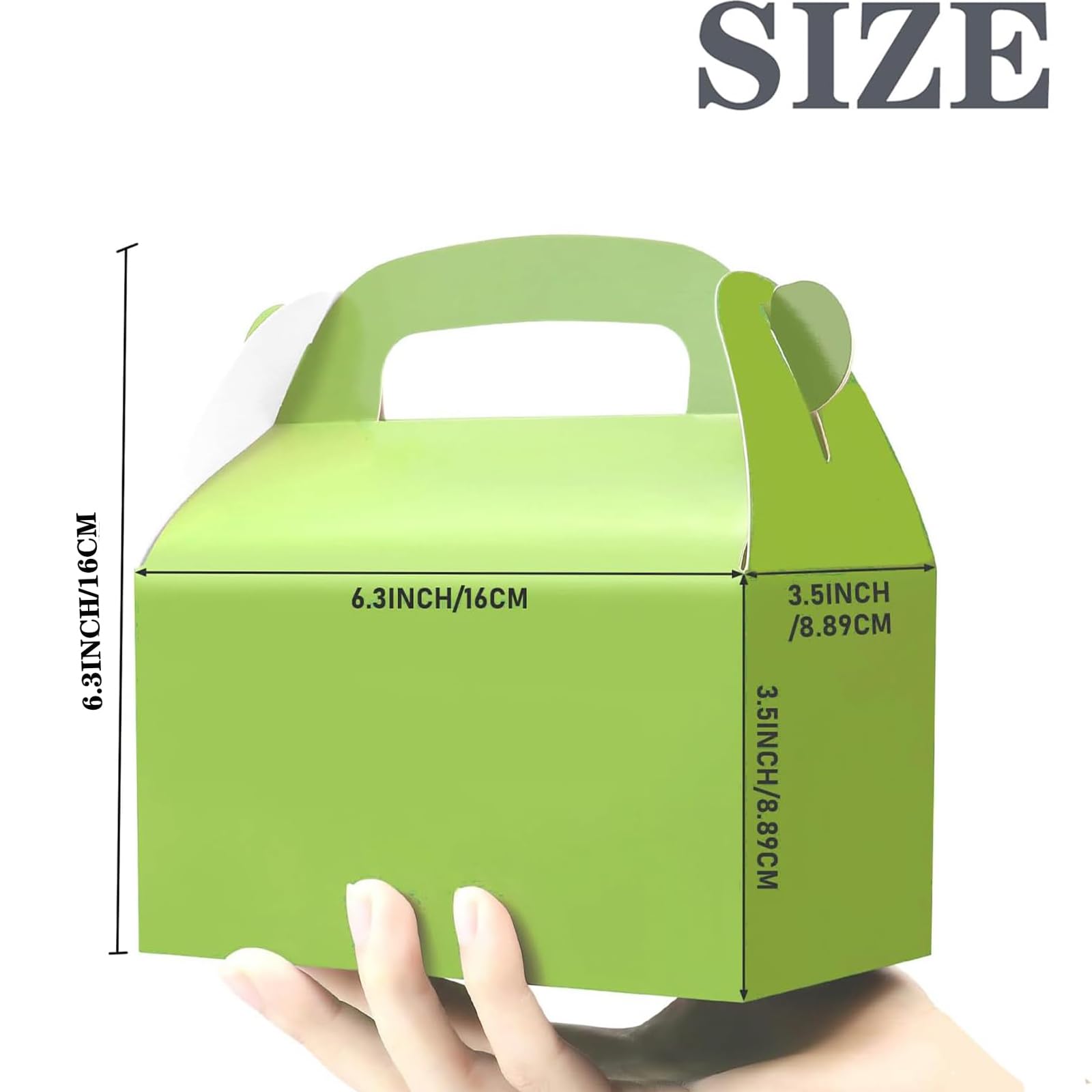 Oletx 30-Pack Green Party Favor Treat Boxes, Goodie Boxes, Gable Paper Gift Boxes With Handles. Perfect For Gardening/Green Thum