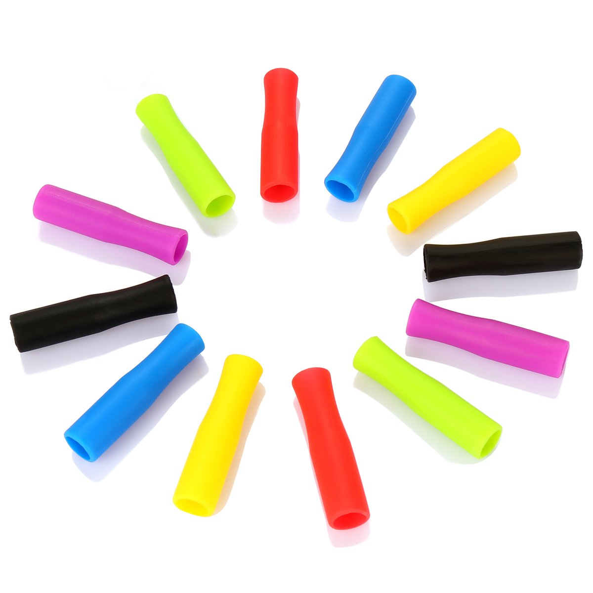 Silicone Straw Tips,Multicolored Food Grade Silicone Straw Tip Covers Fit For 8Mm Wide Stainless Steel Straws And Glass Straws
