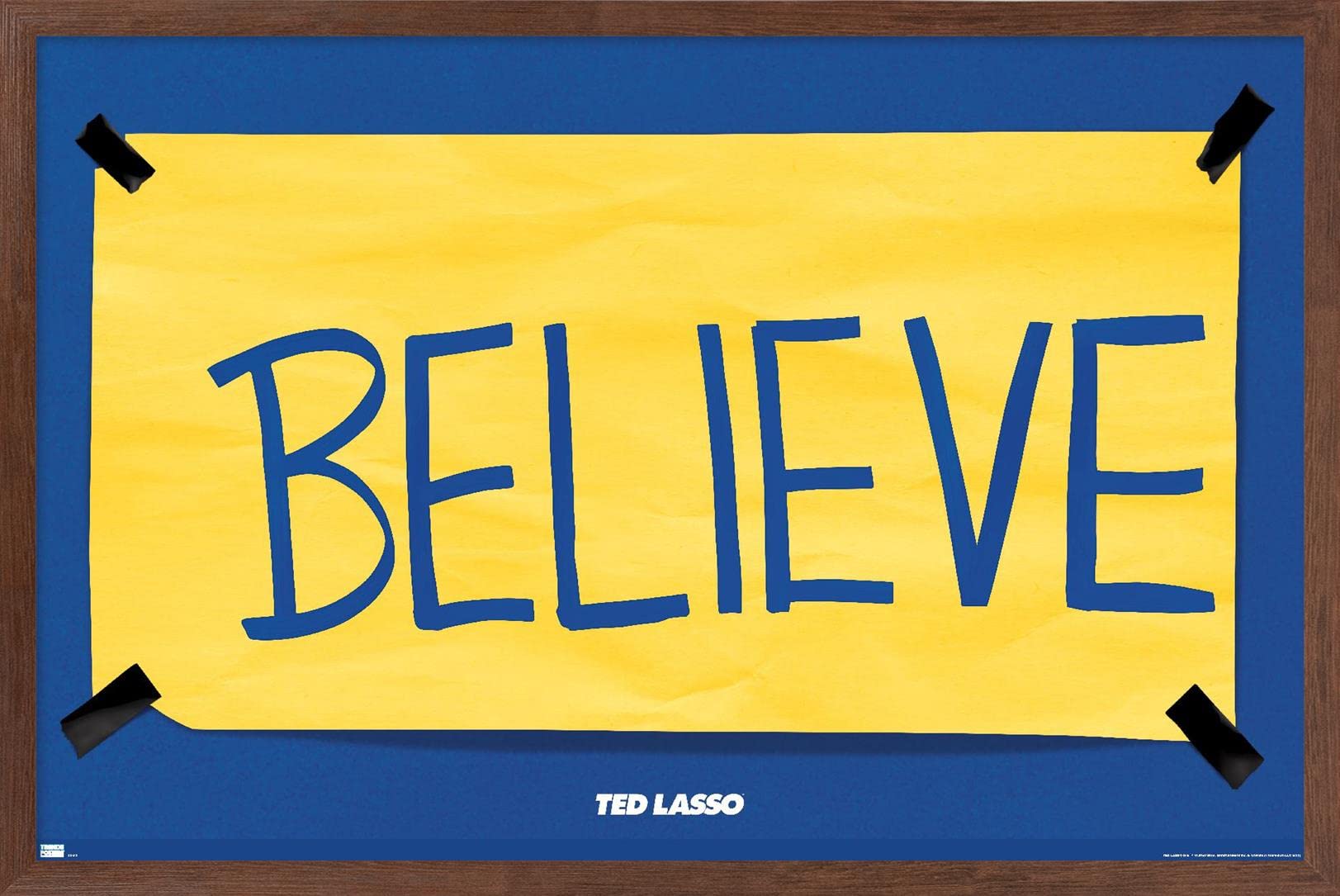 Trends International Ted Lasso - Believe Wall Poster, 14.725'' X 22.375'', Mahogany Framed Version