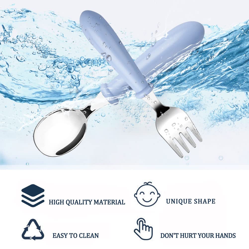 6 Pieces Toddler Utensils Kids Silverware Baby Forks and Spoons Set, Stainless Steel Childrens Safe Flatware Metal Kids Cutlery