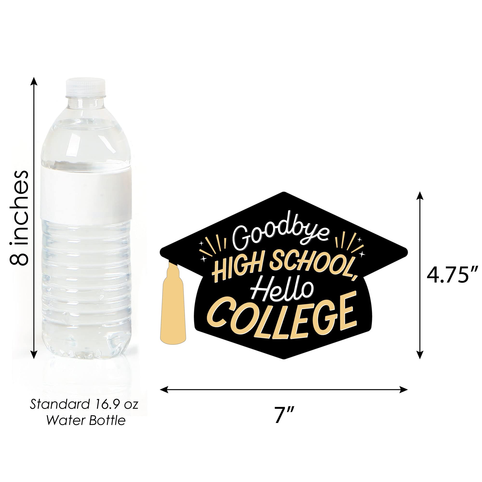 Big Dot Of Happiness Hello College Graduation - Grad Cap Decorations Diy Party Essentials - Set Of 20