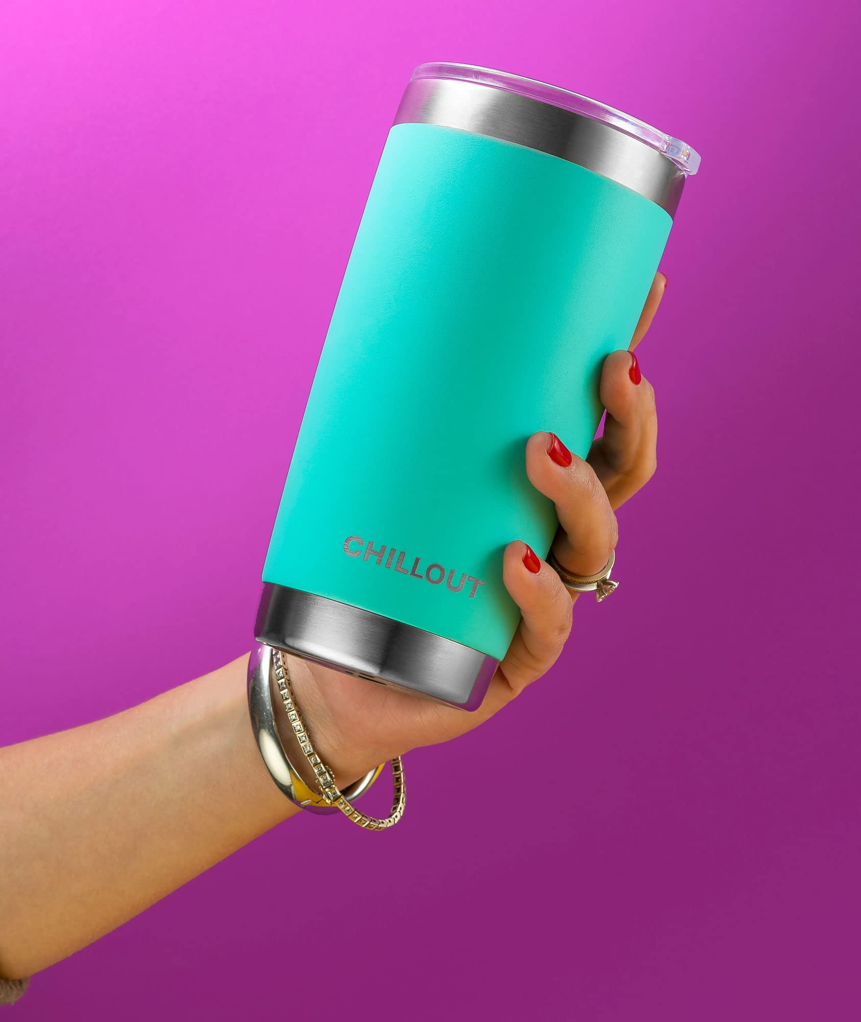 Chillout Life 20 Oz Stainless Steel Tumbler With Lid - Double Wall Vacuum Insulated Coffee Mug With Splash Proof Lid And Straw F