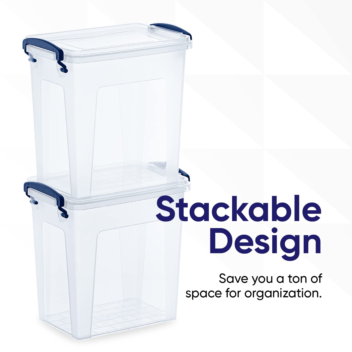 Superio Mini Deep Storage Organizer Bin With Lid X-Deep Small Clear Storage Box With Latch For Home, Kitchen, Garage- Store Toys