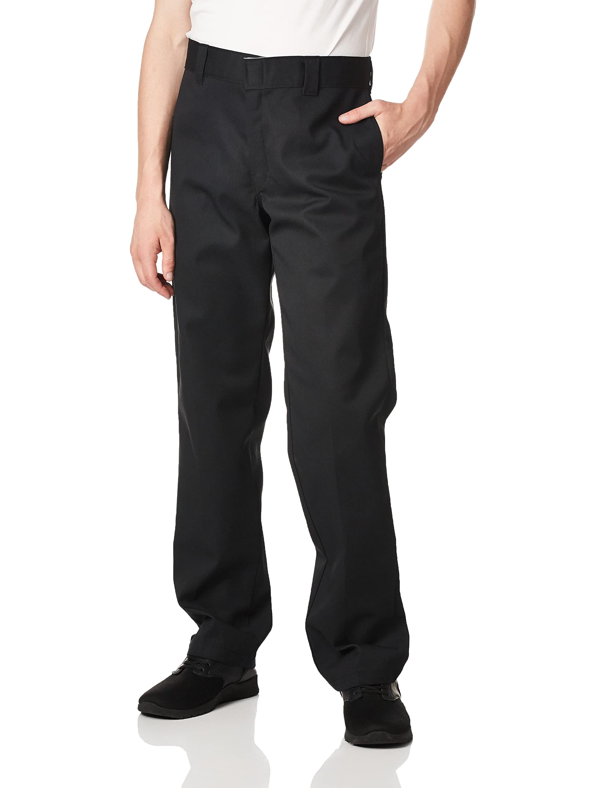 Dickies Mens Slim Straight Fit Work Utility Pants, Black, 42W X 30L Us