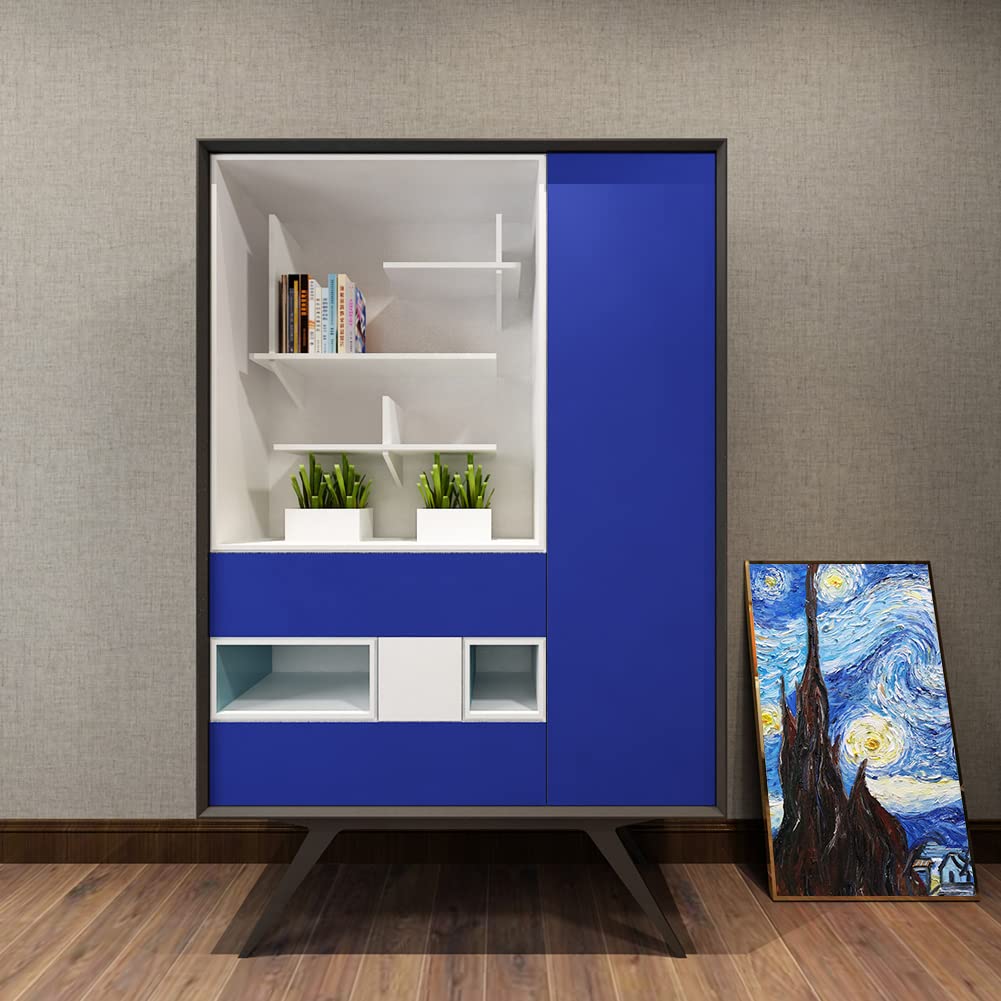 Lacheery Blue Peel And Stick Wallpaper For Bedroom Royal Blue Contact Paper For Cabinets Removable Wallpaper Matte Textured Wall