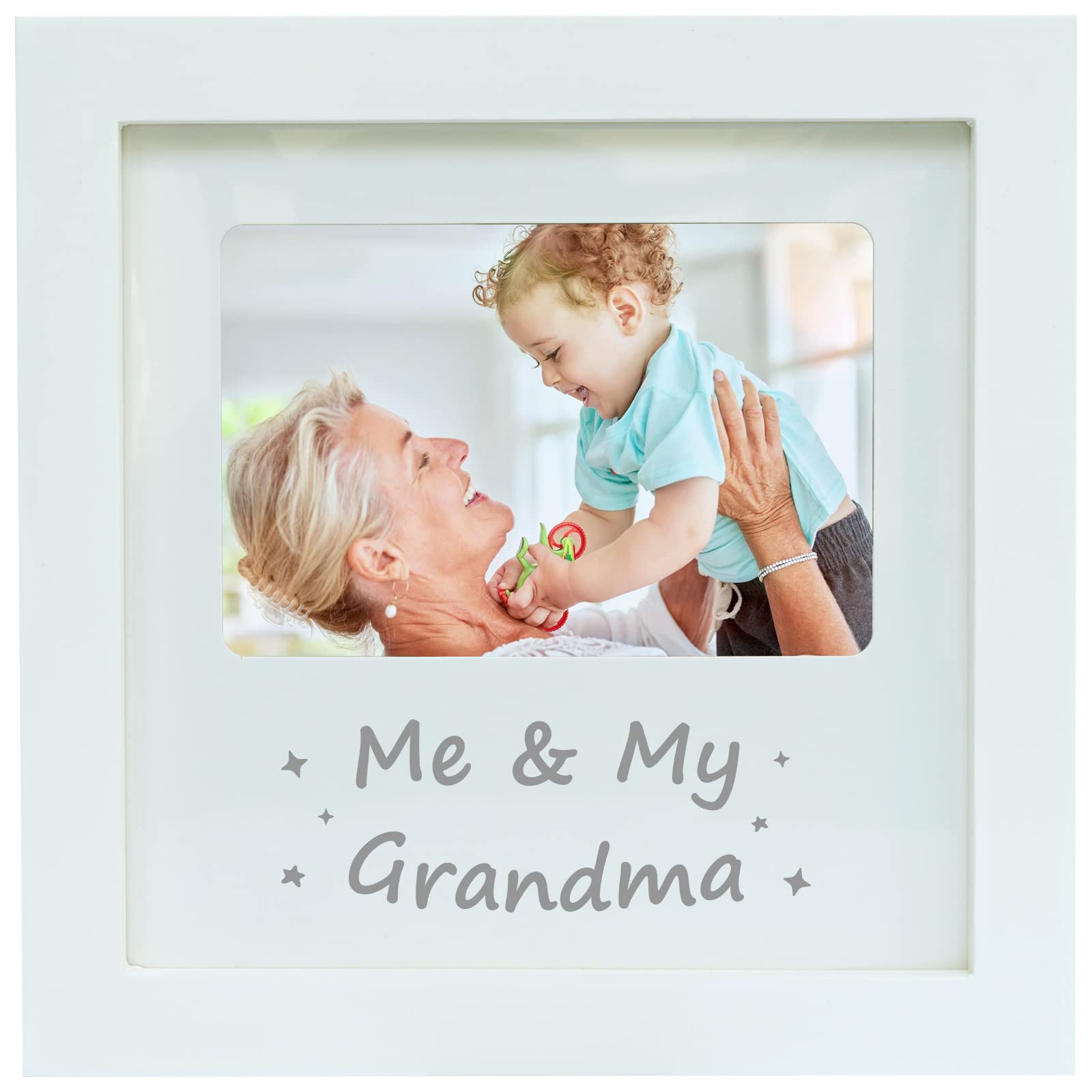 HAMUIERS Me & My Grandma Picture Frame, Baby Keepsake, White, 8.26 x 8.26