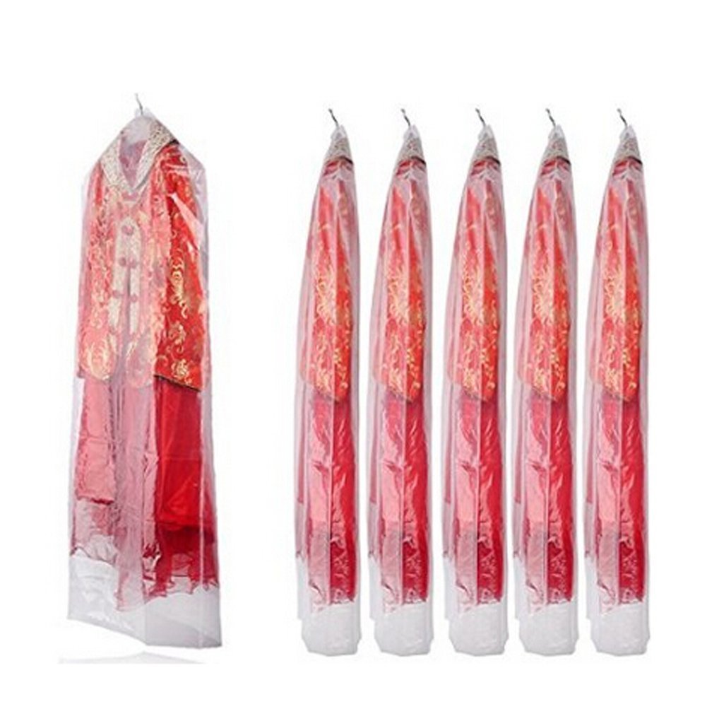 Ancous 40Pcs Clear Plastic Dry Cleaning Garment Bags Can Be Hung Transparent Clothing Dust Cover.